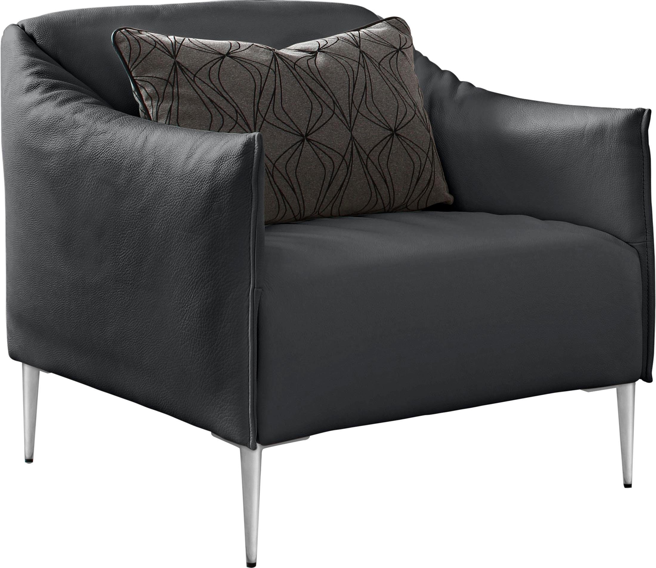 W.SCHILLIG Cocktailsessel sally Designsessel, Loungesessel, bequem, tolle Verarbeitungsdetails, mit Metallfüßen in Chrom glänzend