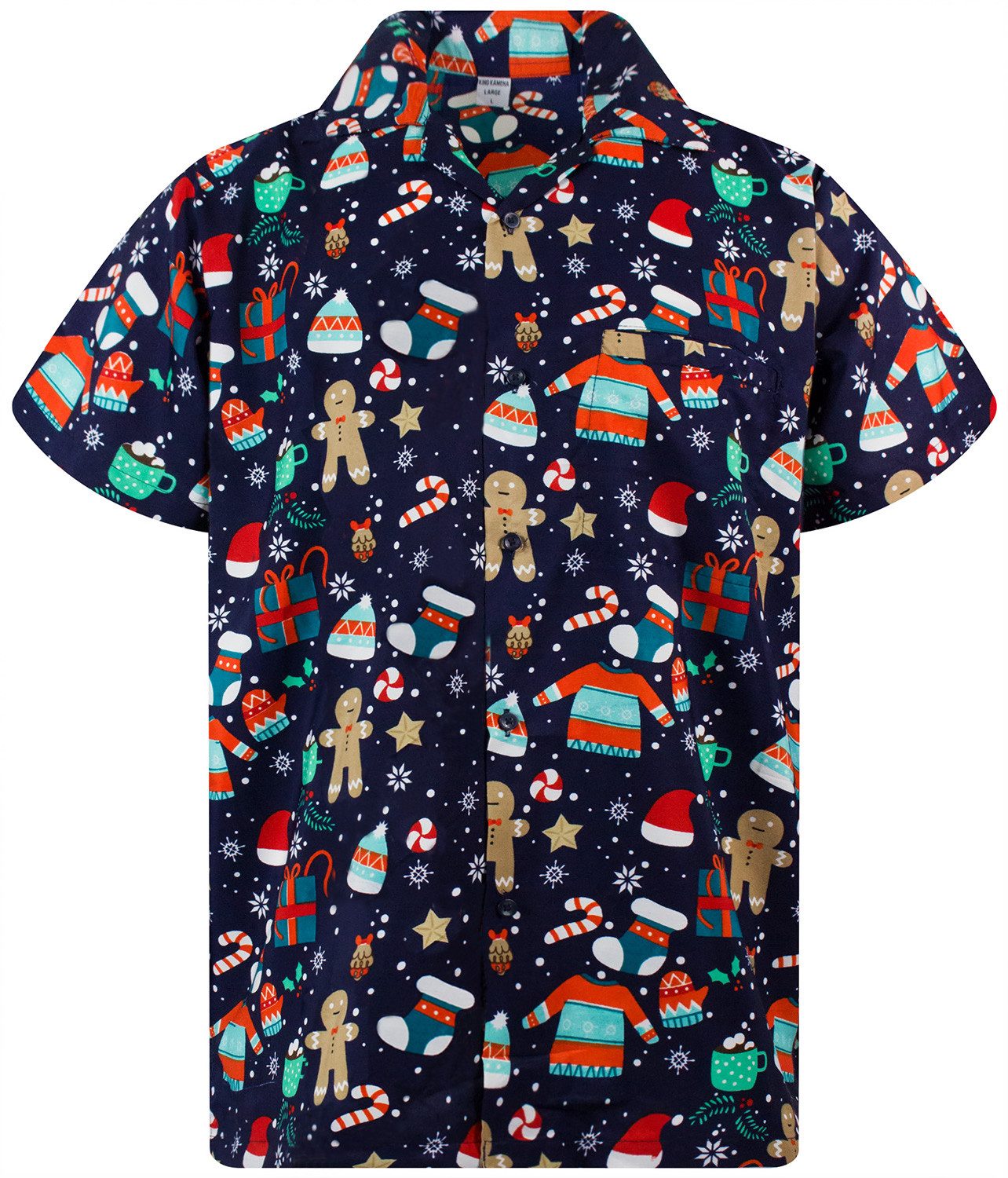 King Kameha Hawaiihemd Christmas Gingerbread Kurzarm günstig online kaufen