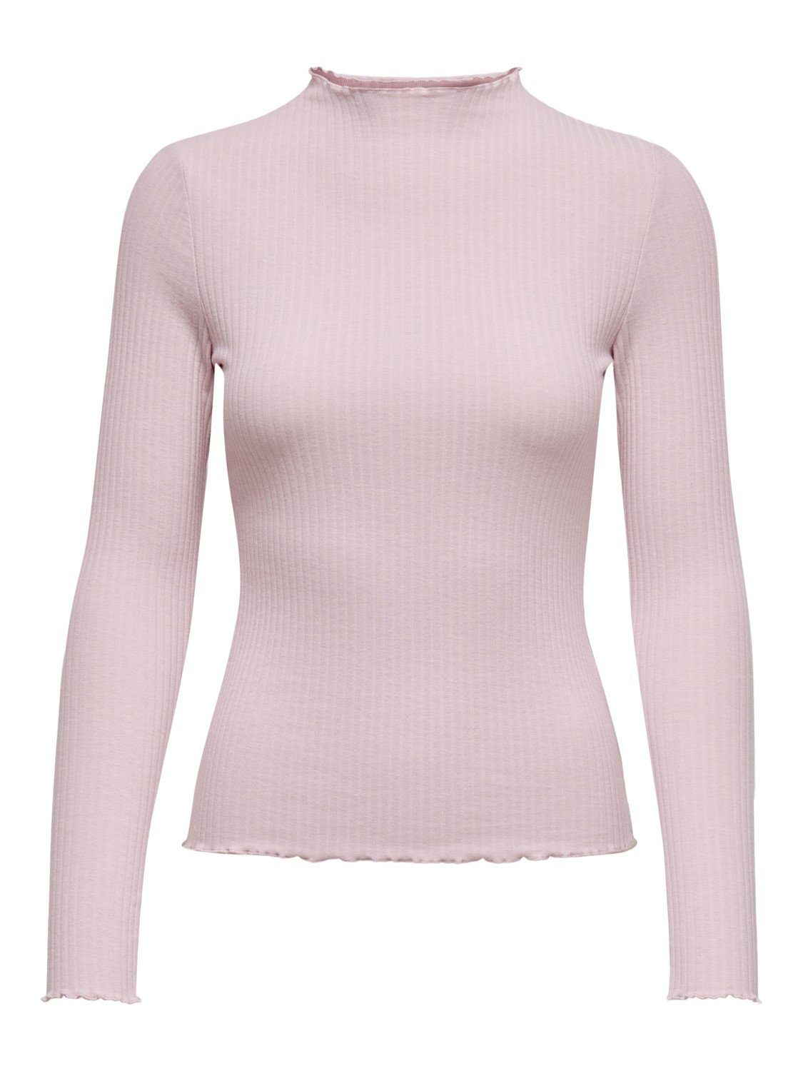 ONLY T-Shirt 3878 Longsleeve ONLEMMA in Rosa Stehkragen Langarm Dünnes Shirt (1-tlg)