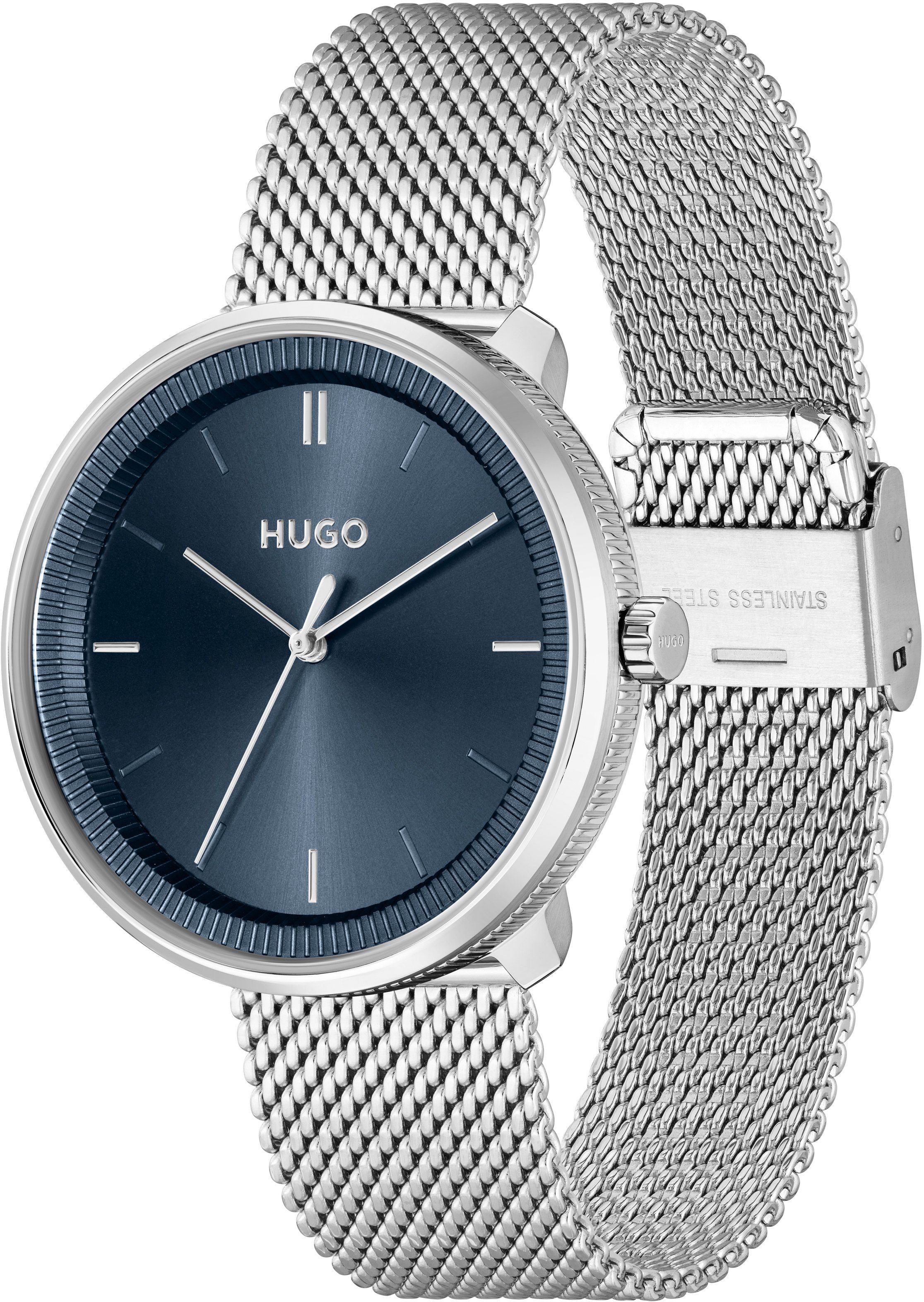 (Set, 1520025, ideal auch 2-tlg., Geschenk HUGO Quarzuhr Wechselband), #FLUID, mit als Uhr