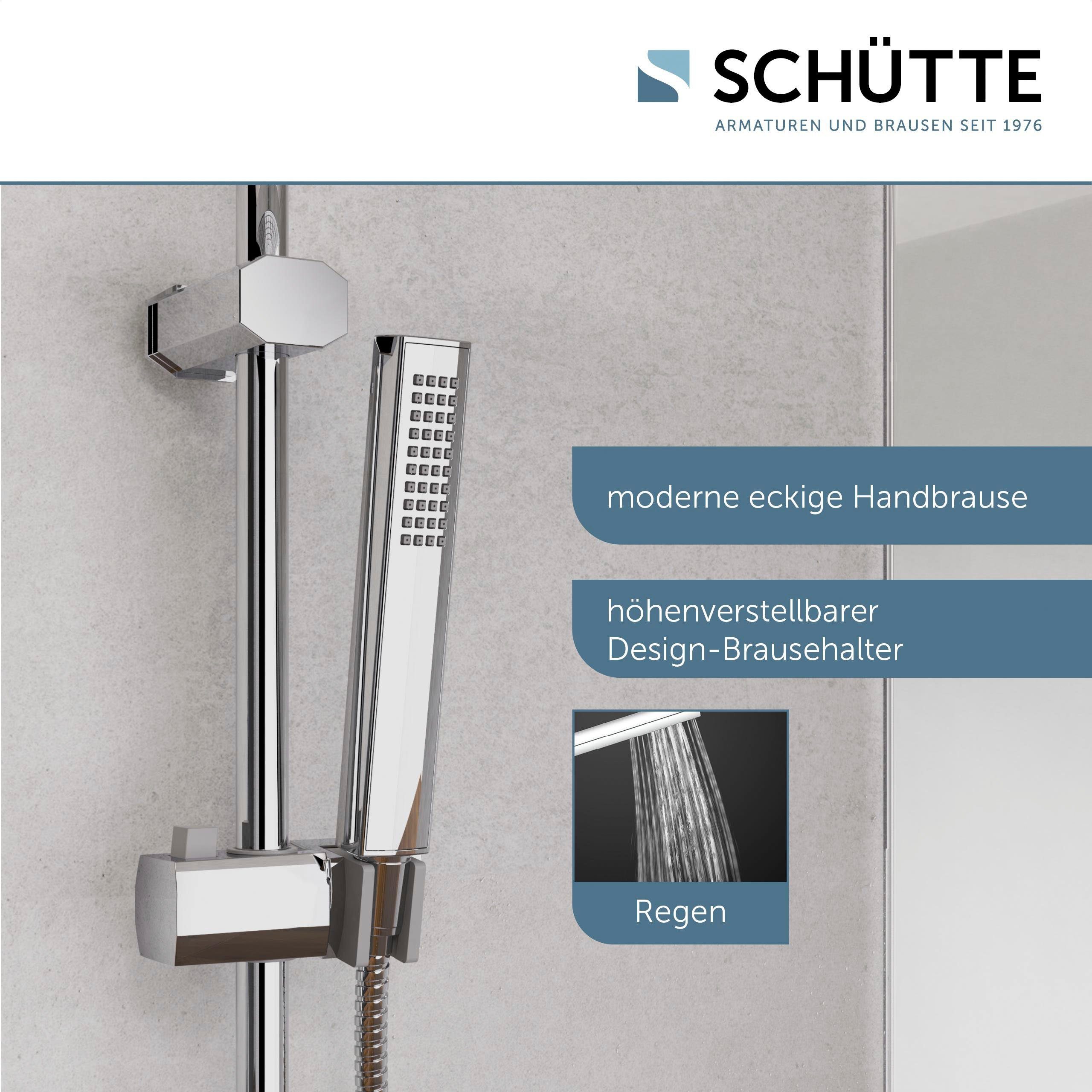 Schütte Brausegarnitur TOKYO, Höhe 99 cm, 2 Strahlart(en), Set, 10 tlg., inkl. Wasserspardichtung, Antikalk, höhenverstellb., Edelstahl-Stange