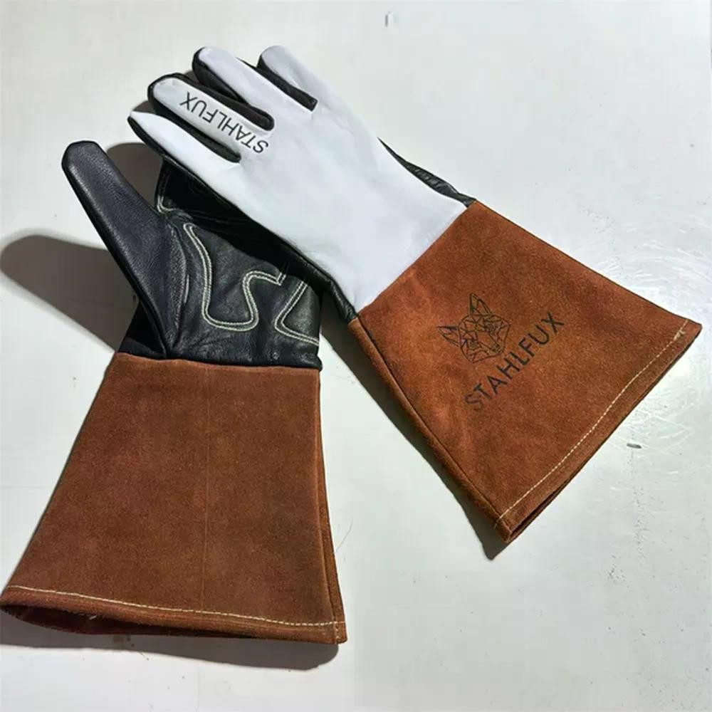 StahlFux Schweißerhandschuhe ArcGuard Lady TIG Arbeitshandschuhe (Spar-Set, 2-St., hitzebeständig) Premium-Rindsleder für effektiven Hitze- und Funkenschutz