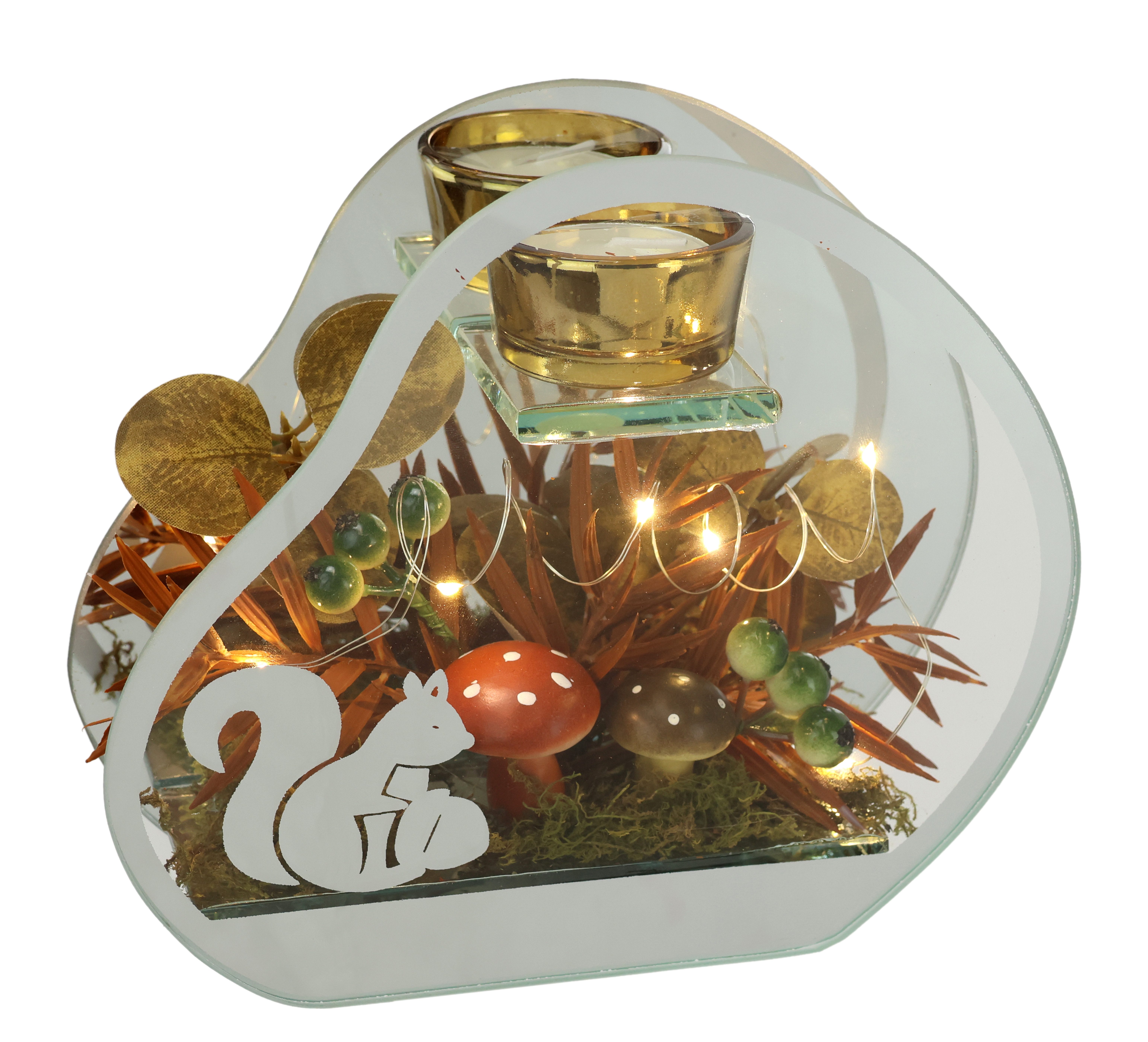 I.GE.A. Teelichthalter Teelichthalter aus Glas mit Teelichtkerze (1 St), He günstig online kaufen