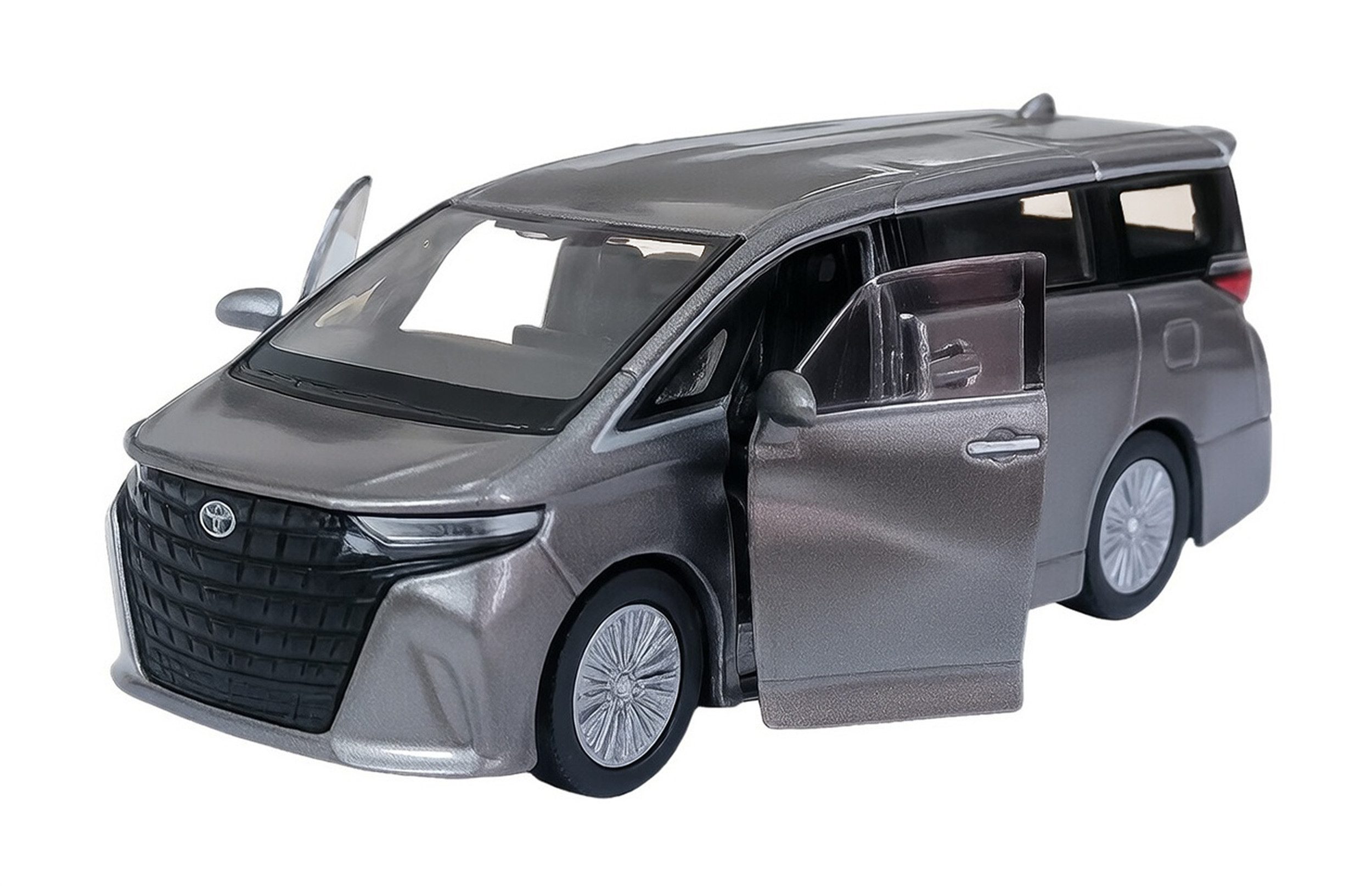 Welly Modellauto Toyota Alphard 2024 Modellauto aus Metall Rückzug 29 (Grau-Metallic), Modell Auto Spielzeugauto Spielzeug Kinder Geschenk