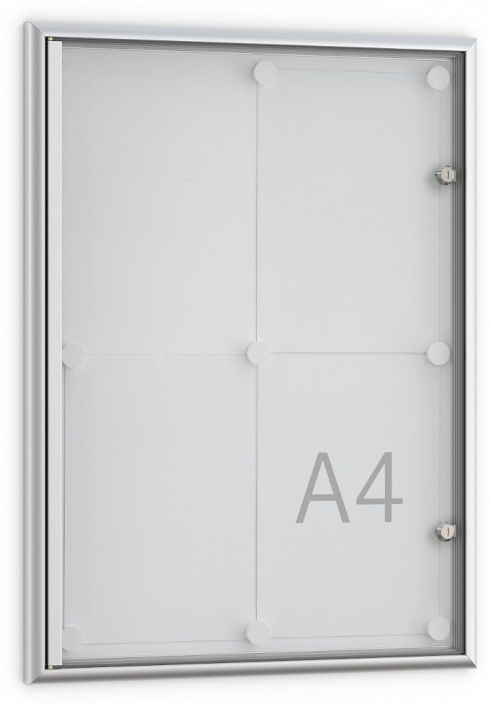 König Werbeanlagen Rahmen Ihre DIN A4-Aushänge in allen Räumen schnell präsentiert: MSK 4 - 4 x DIN A4 - Einseitig - 22 mm Bautiefe - Vitrine