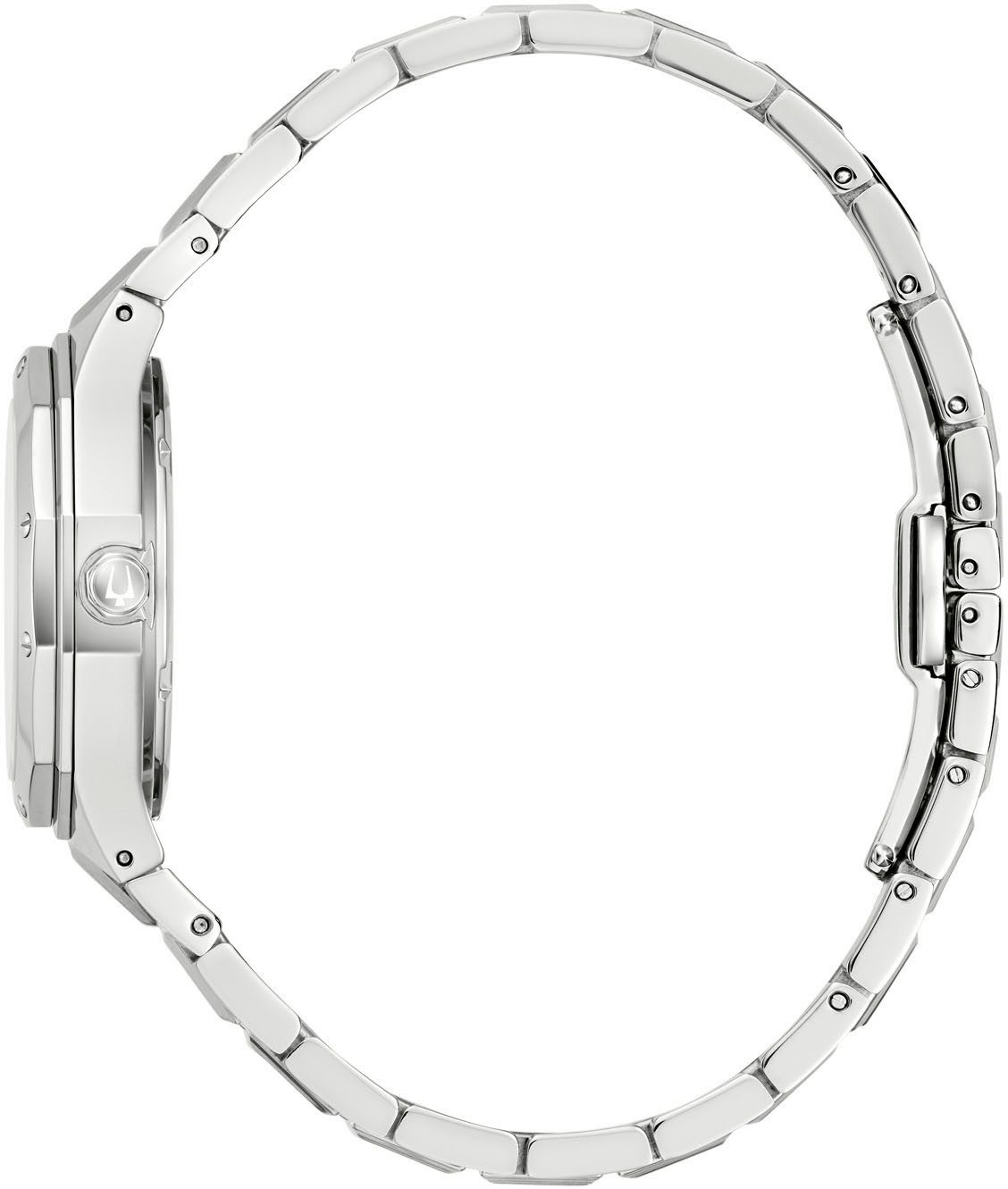 Bulova Quarzuhr 96M169, Armbanduhr, Damenuhr, Edelstahlarmband, analog, Tag
