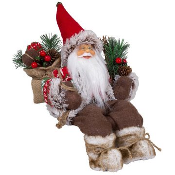 Christmas Paradise Weihnachtsmann Magnus 45cm / 30cm, sitzend (Dekofigur rot-braun, 1 St., Weihnachtsdeko), Kantenhocker zum Hinsetzen