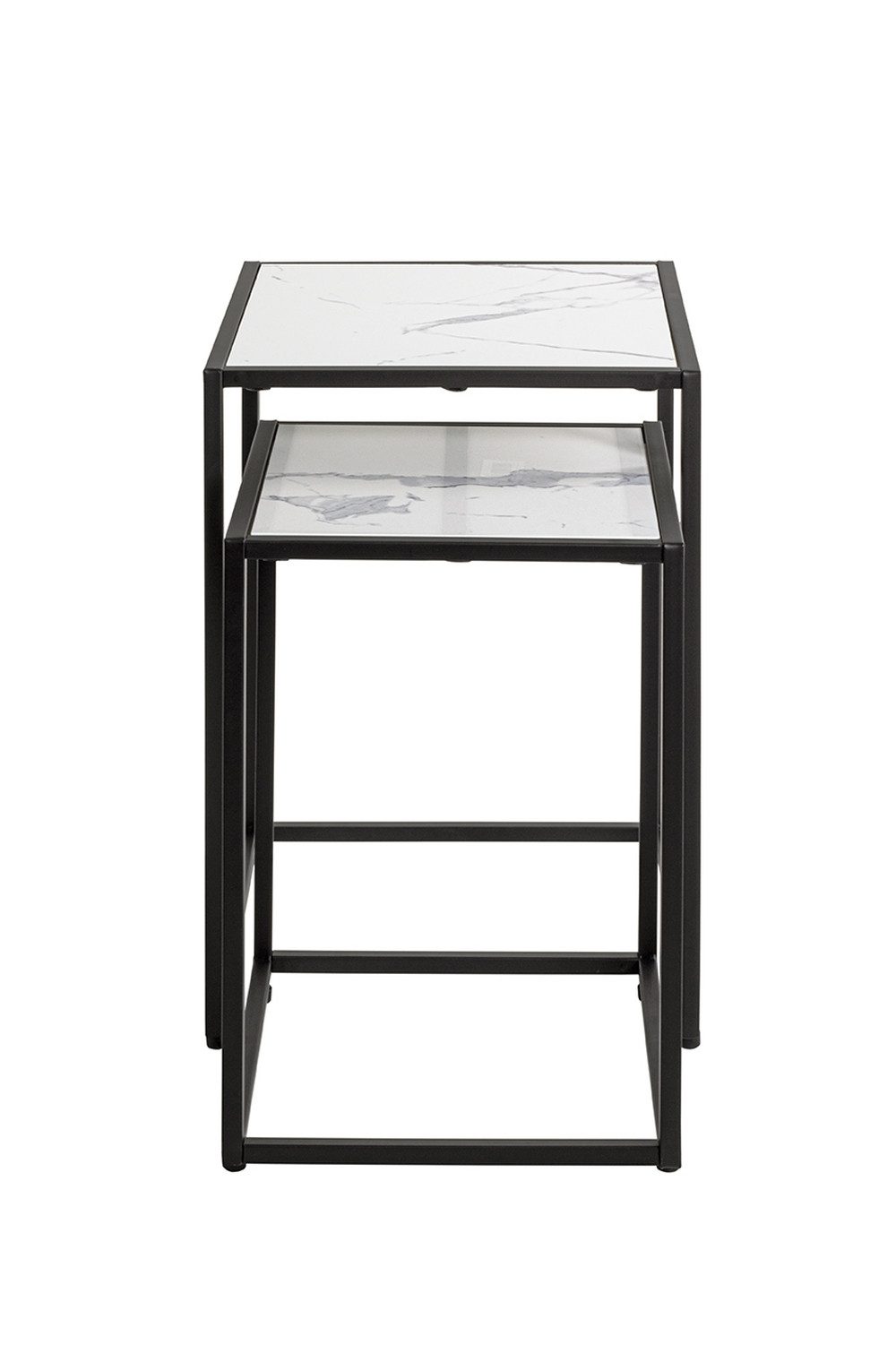 HAKU Satztisch (2-teilig) in schwarz, weiß - 33x50x33 und 28x43x28 (BxHxT) (2-teilig, 2er Set)