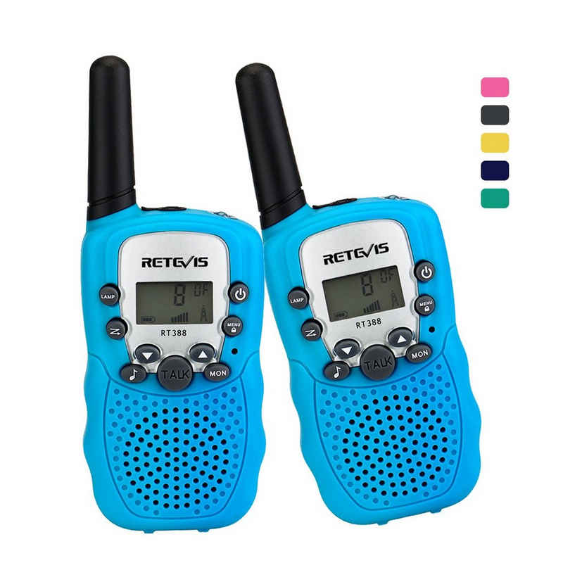 Retevis Walkie Talkie RT388 Walkie Talkie Kinder ab 3-12 Jahre, (Walkie Talkie Kinder, Gesprächsdatenschutz, 8 Kanäle,mit Taschenlampe, VOX), Umweltfreundliche Materialien, Anti-Rutsch-Design