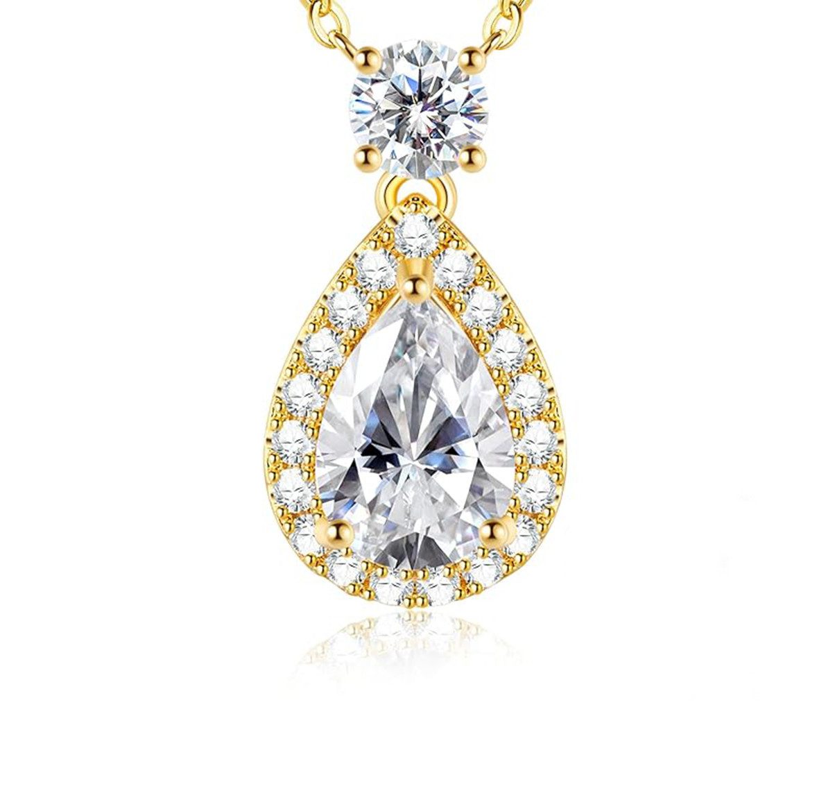 Kette mit Anhänger Diamantkette für Damen,2ct,D,VS1,2EX,Labordiamant, Halskette damen