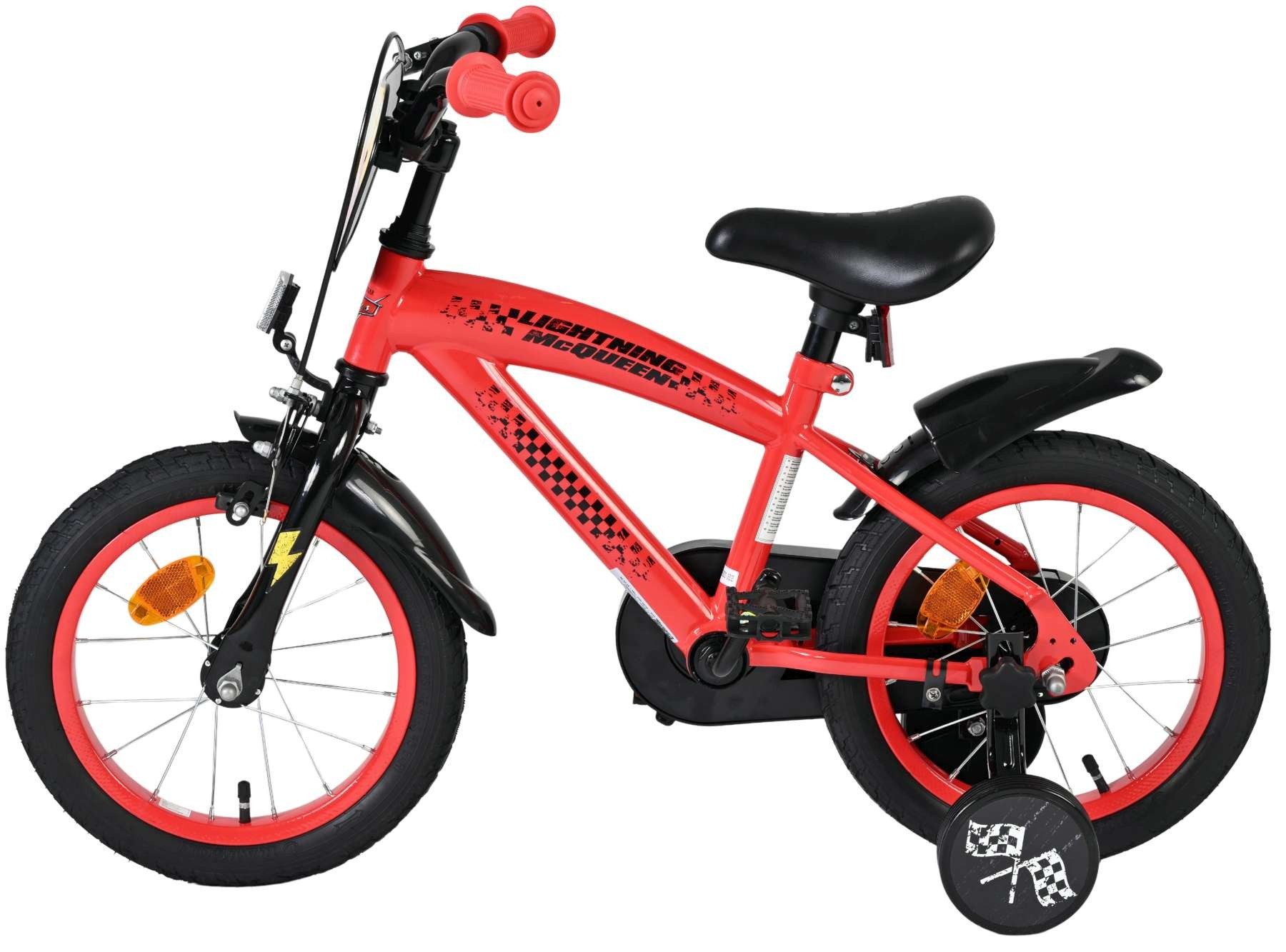 Volare Kinderfahrrad Disney Cars Kinderfahrrad - Jungen - 14 Zoll - Rot, 5–5 Jahre; 85 % montiert