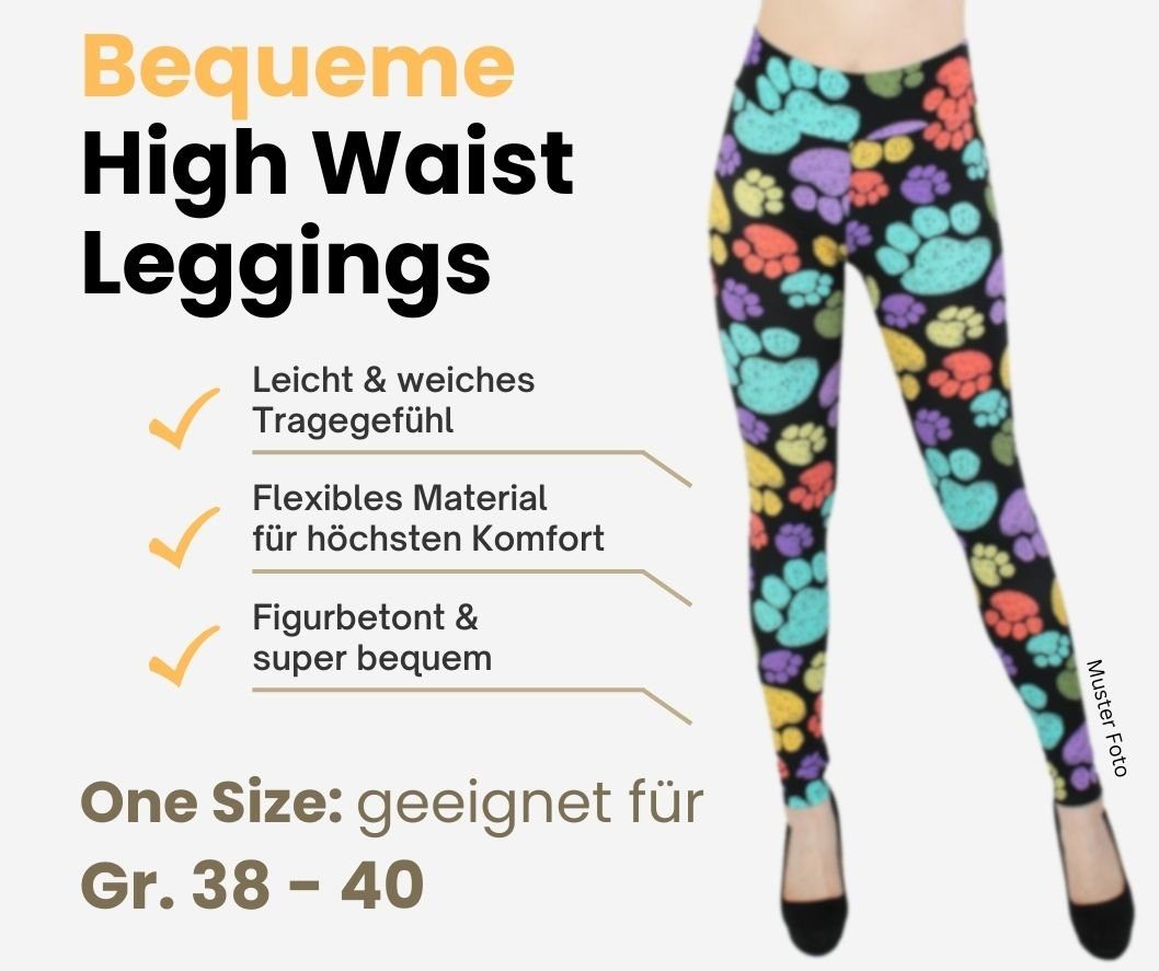 dy_mode Highwaist Leggings Bunte High Waist Leggings Damen Yogahose Bequeme Fitnessleggings High Waist