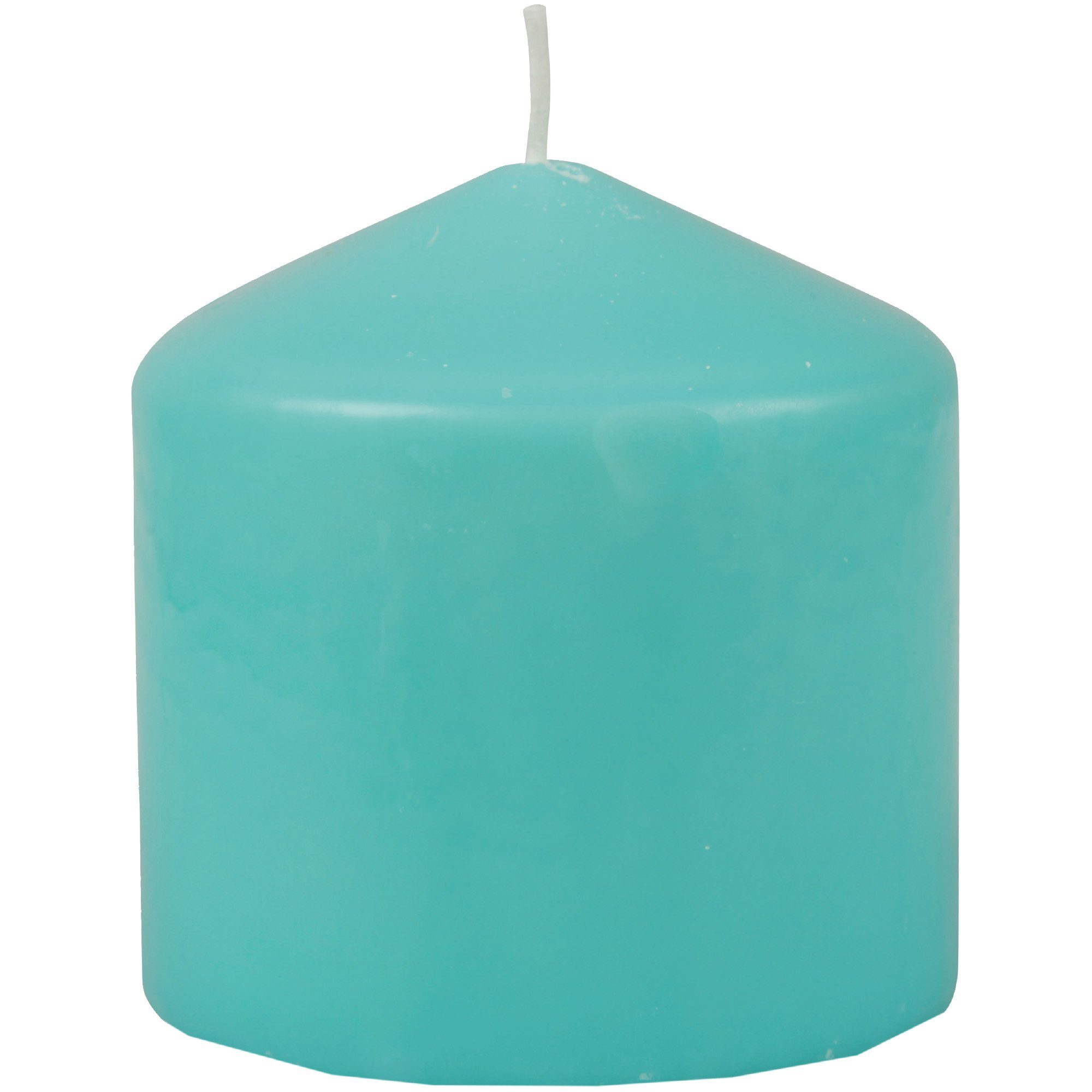 Stumpenkerze Wachskerzen Kerze - 8cm Candle HS in (3-tlg), Farben Blockkerze Türkis vielen x Ø8cm