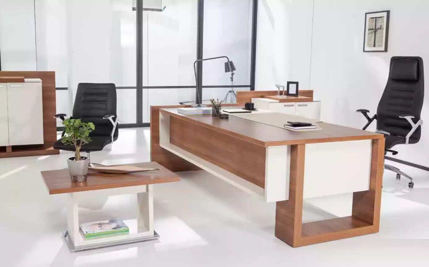 1x Moderner Luxus Schreibtisch Europa Schreibtisch), JVmoebel Made nur Schubladen in Holz Büromöbel Schreibtisch Braun (1-St.,