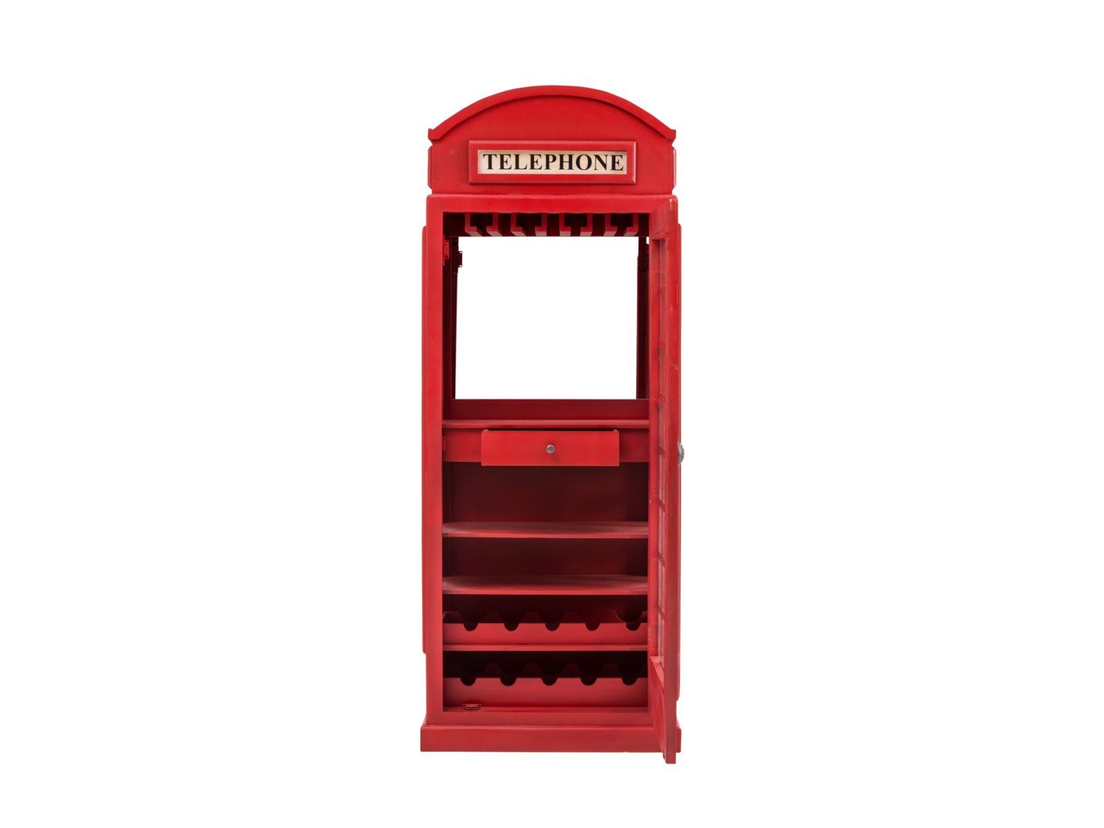 massivum Vitrine Barschrank Telefonzelle Rot (1-St)