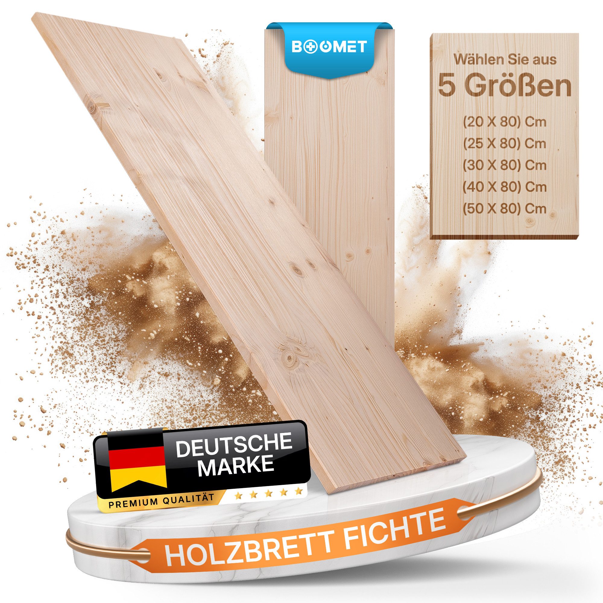 BOOMET Полкиinsatz Regalboden Fichte (1, 80x50 cm), Wandregal Fachboden Regal Deko Regalbrett Holzboden