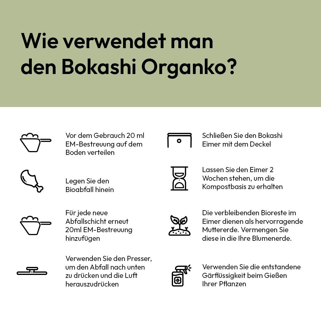 skaza Exceeding Expectations Biomülleimer Bokashi Organko 2, Küchenkomposter 9,6L Geruchsdicht Bokashi Fermentation mit Zubehör