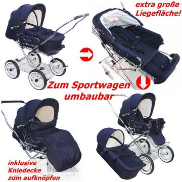 Eichhorn Kinderwagen Kombi-Kinderwagen Designer, mit EVA-Vollmaterial-Rädern, umbaubar zum Sportwagen - made in EU