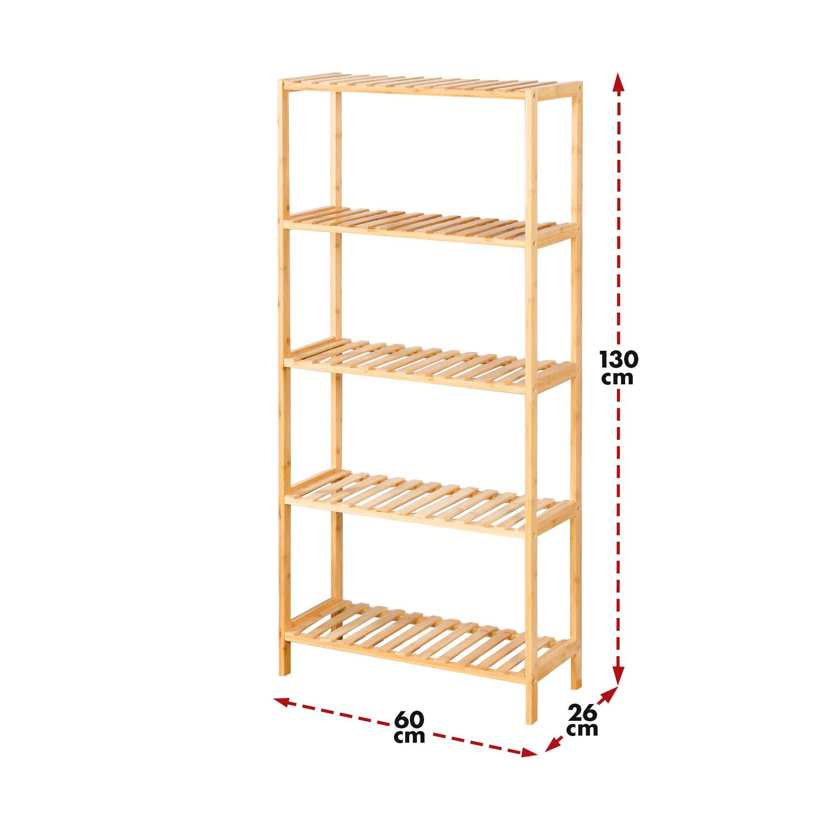 Floordirekt Badregal Bambus-Standregal Ohio, Platzsparendes Holzregal günstig online kaufen