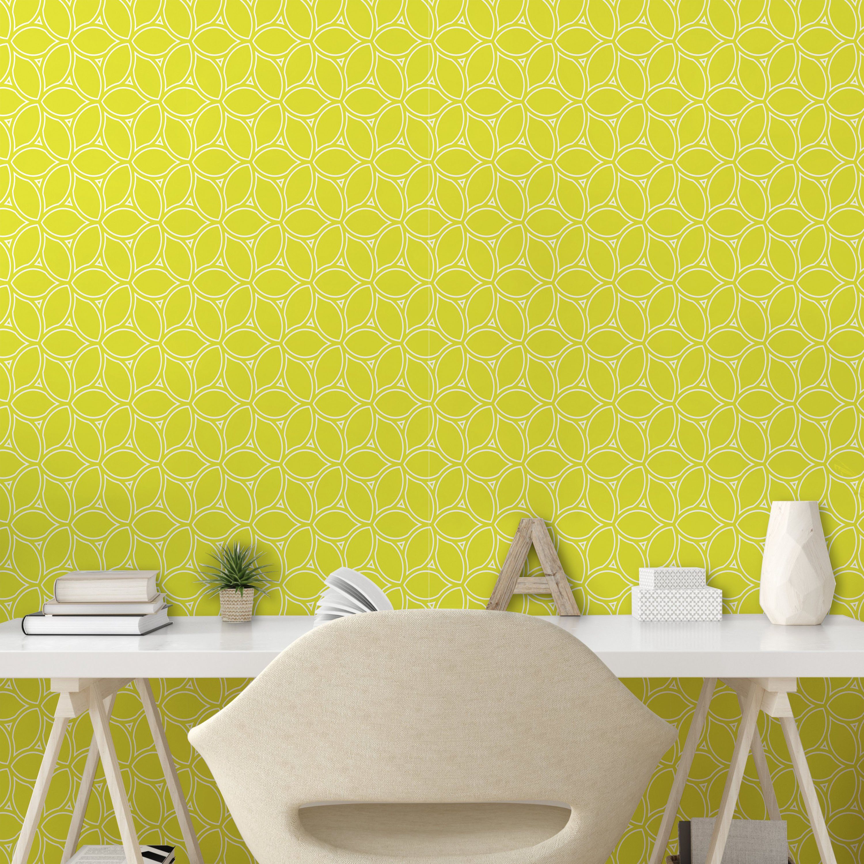 Zitronen Abakuhaus Zusammenfassung Geometrisch Vinyltapete selbstklebendes Wohnzimmer Juicy Küchenakzent,