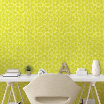 Abakuhaus Vinyltapete selbstklebendes Wohnzimmer Küchenakzent, Geometrisch Zusammenfassung Juicy Zitronen