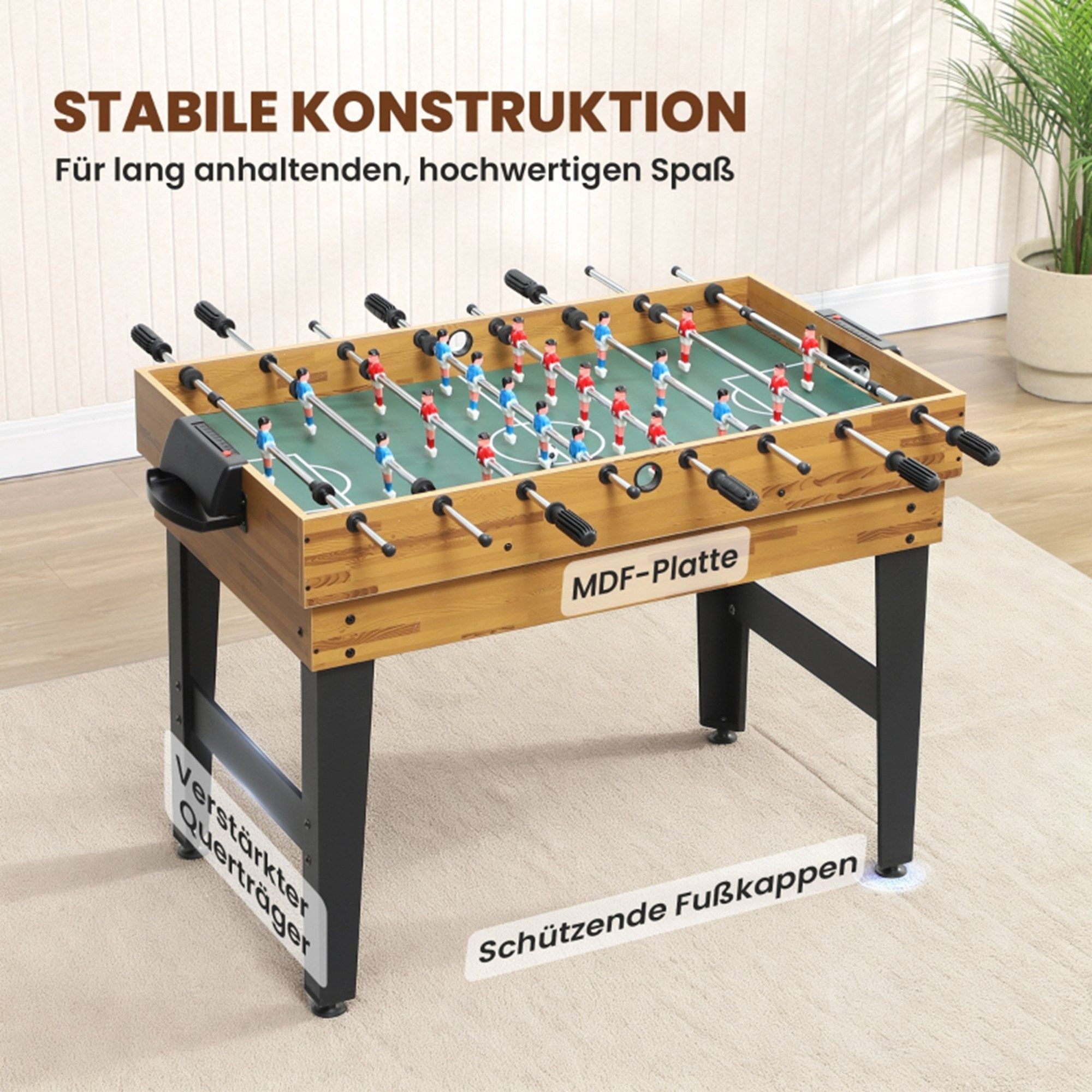 MC Star Multifunktionstisch 13-in-1 Spieletisch, Tischfußball, Schach, Billard (Tischtennis und mehr, MDF, Kunststoff, Walnuss)