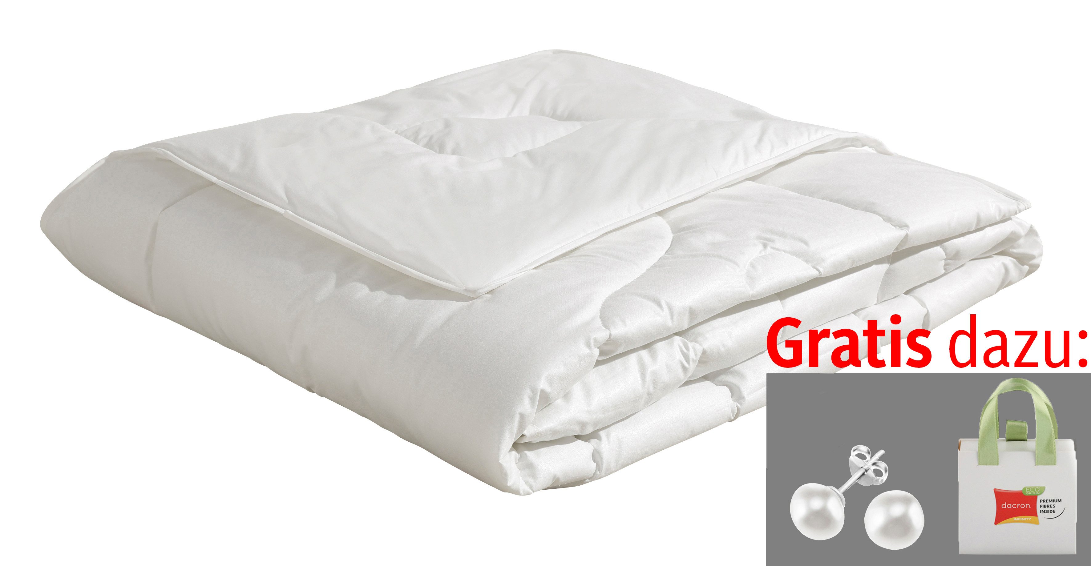 Beco Kunstfaserbettdecke Aerelle™ Blue "Gold" NEUHEIT Bettdecke mit Gratis-Perlenohrsteckern, Füllung: recycelte Polyesterfaser, Bezug: KbA-Bio-Baumwoll-Perkal, Jetzt zugreifen: Gratis-Aktion nur bis 31.12.2025!. Reduzierter Preis € 40,15. Unverbindliche Preisempfehlung € 89,90