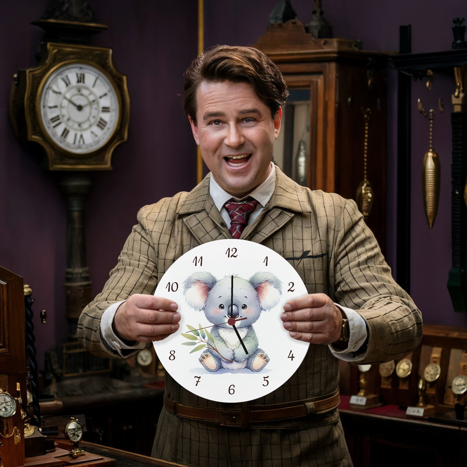 speecheese Wanduhr sitzender Koala Wanduhr aus günstig online kaufen
