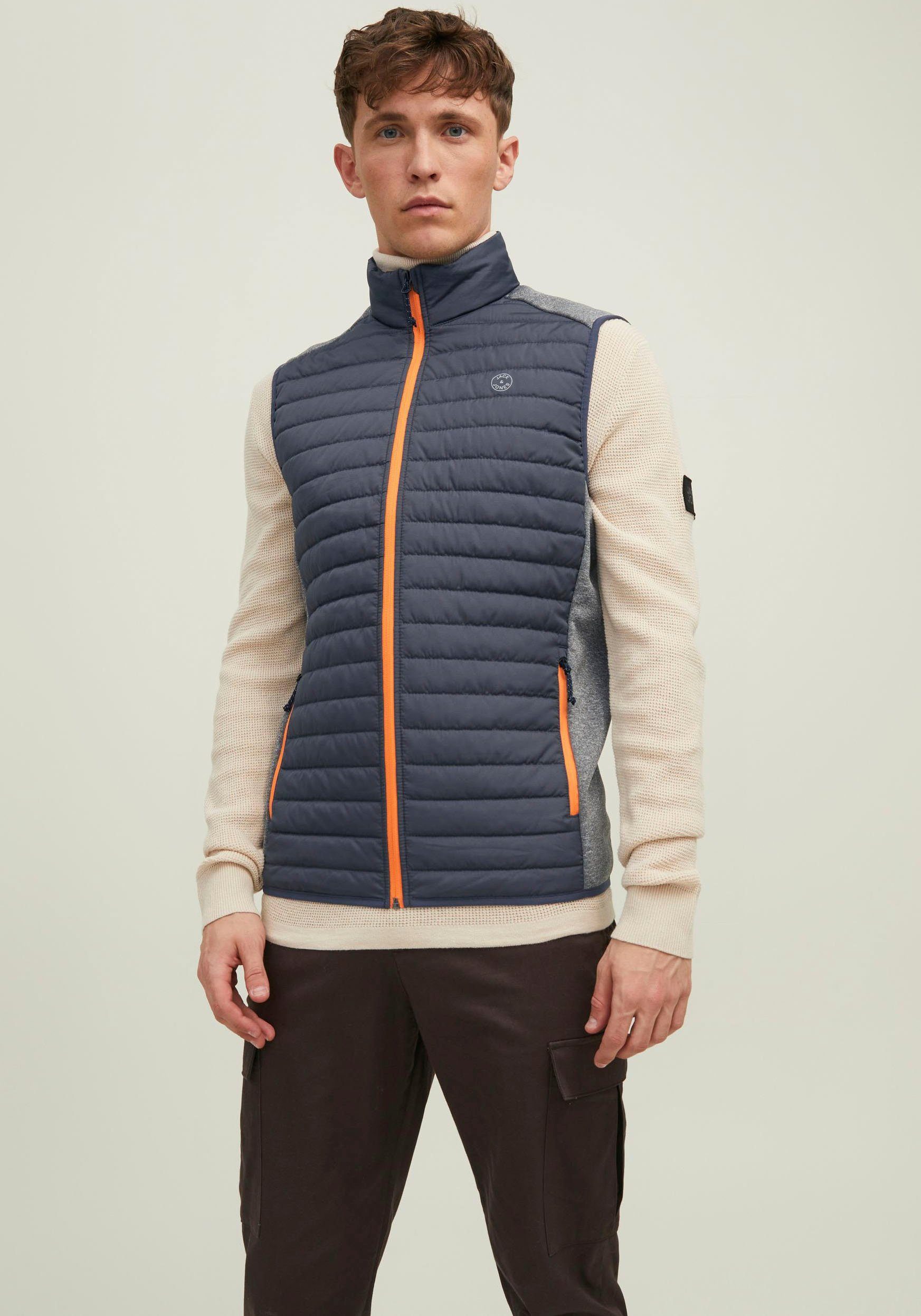 BODYWARMER JJEMULTI Jones NOOS Grey COLLAR Melange & Jack Steppweste