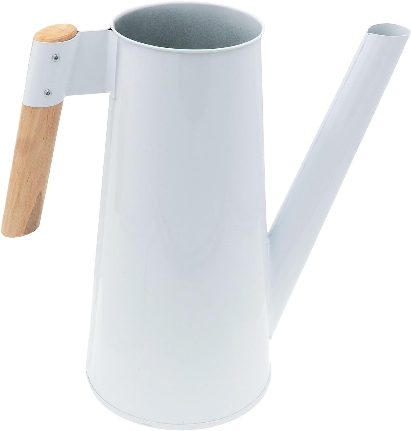 hrb Gießkanne Zinkgießkanne 3 L, feuerverzinkt,langlebige Metallgießkanne Kanne, ergonomischer Buchenholzgriff, verzinkter Metallstahl, lackiert