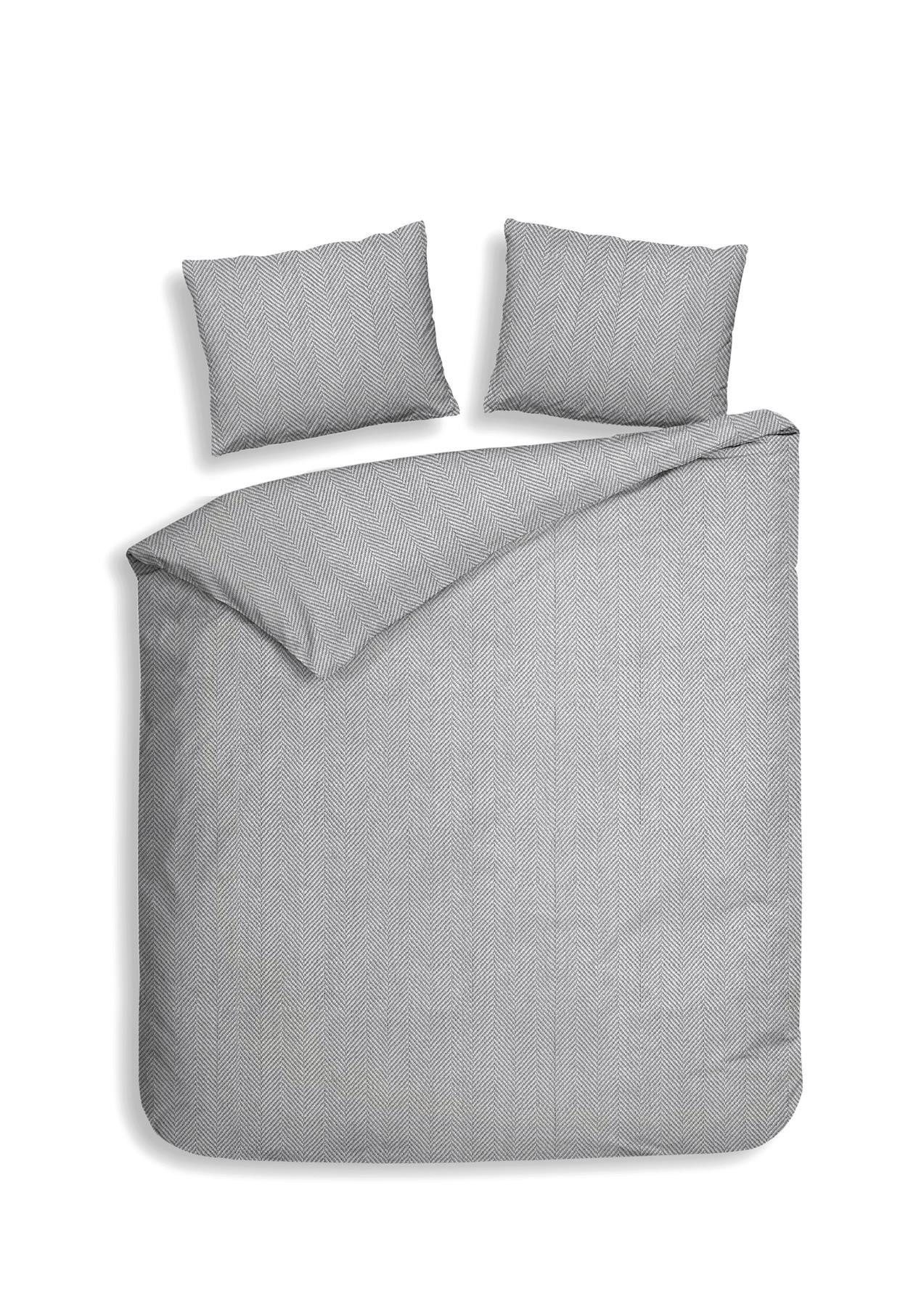 Heckett and Lane Bettwäsche Spina Dbo 240 Light Grey 240x220 Light-Grey Uni, Flanell, 3 teilig, Bettwäsche 240x220 Baumwolle Flanell Uni Hotelverschluss