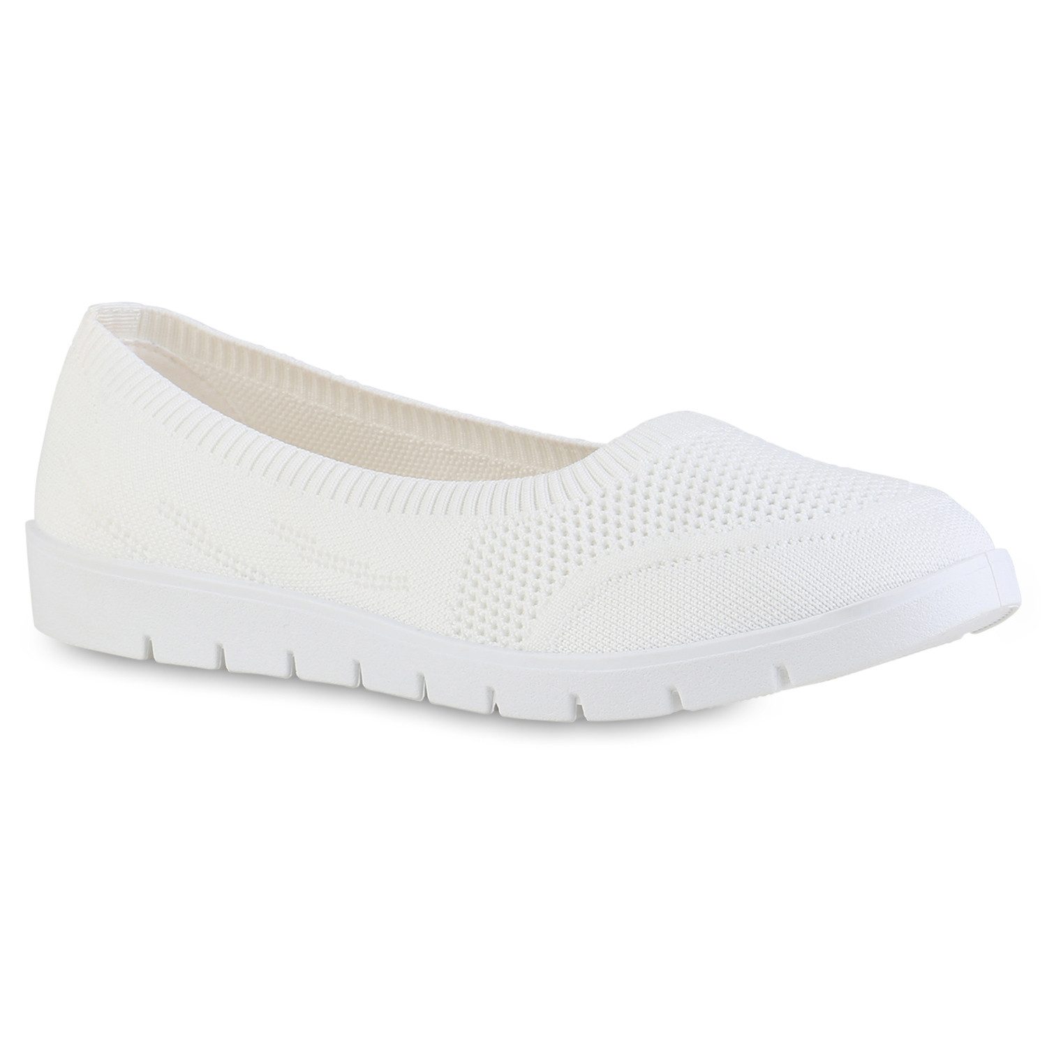 VAN HILL 841603 Sneaker Ballerinas Damen Sportliche Ballerinas Bequeme Strick Profil-Sohle