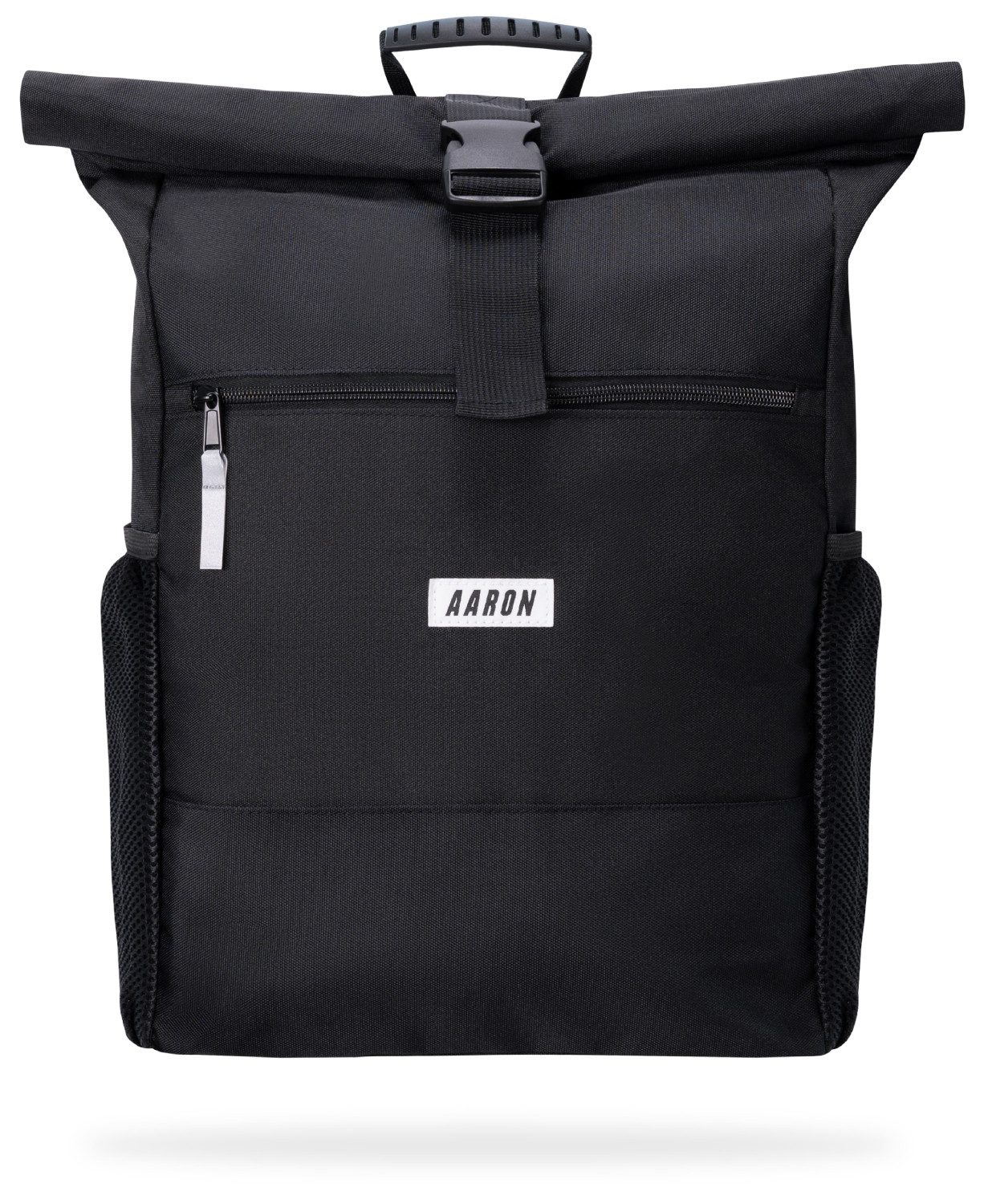 AARON Rucksack Rolltop Rucksack für Damen und Herren - 18–26 L, Schwarz