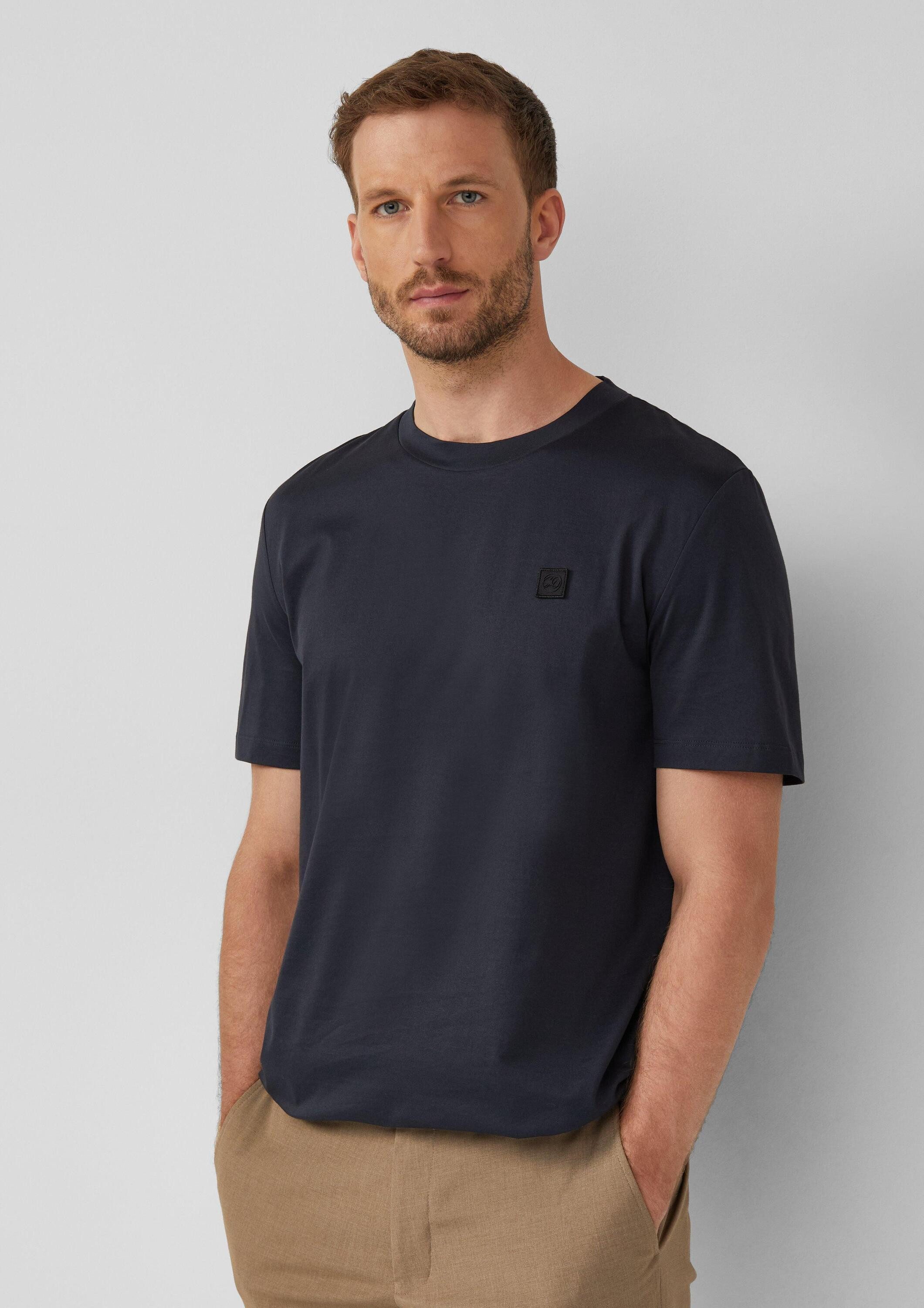 s.Oliver Kurzarmshirt T-Shirt T-Shirt aus merzerisierter Baumwolle mit Logo günstig online kaufen