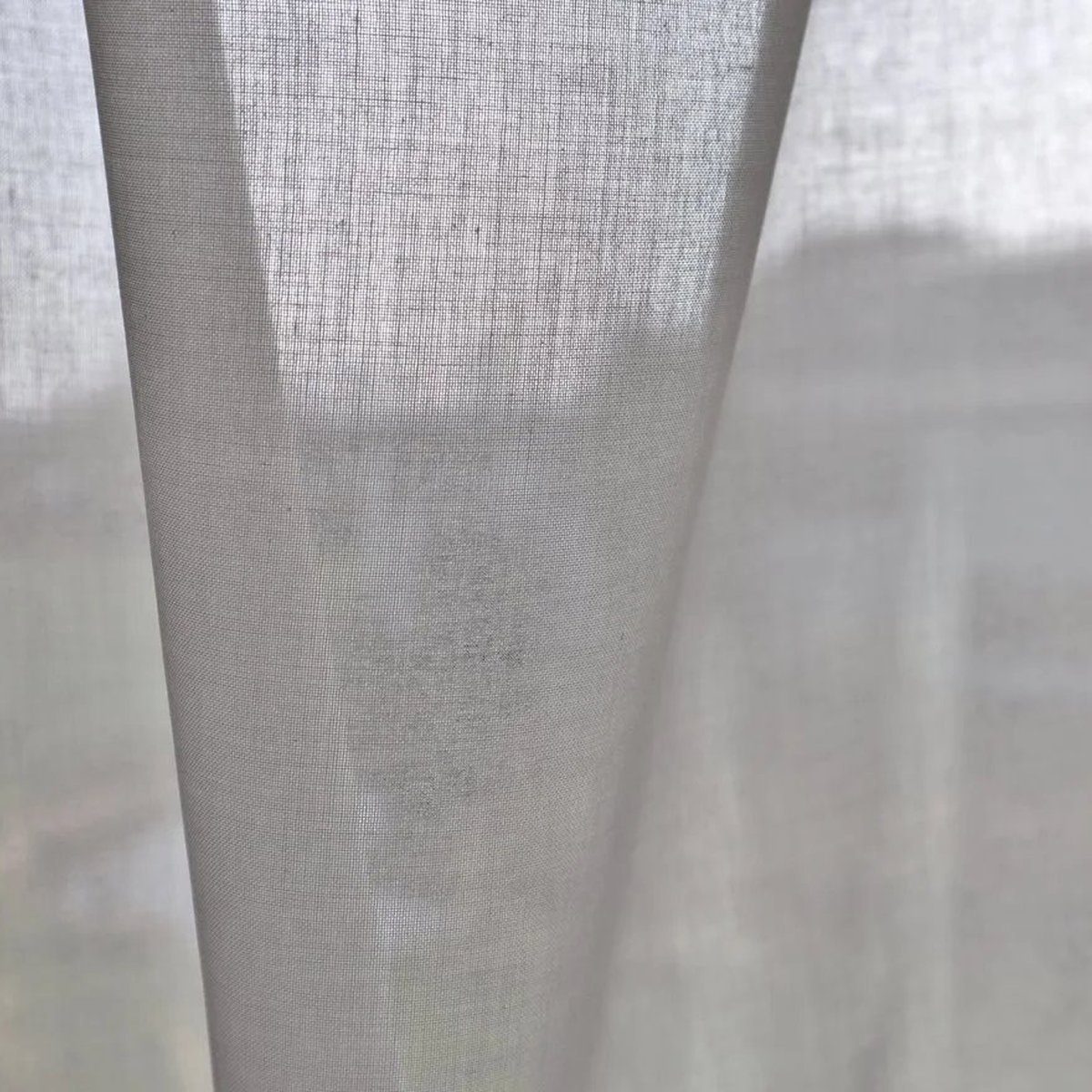 Thumbnail - Stofferia Stoff Gardinenstoff Voile Halbtransparent Lucent Grau, Breite 280 cm, Meterware