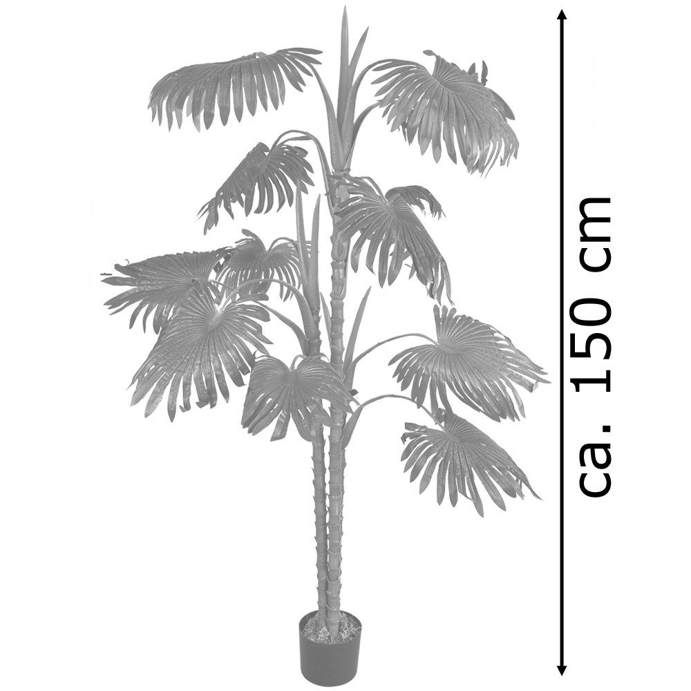 Kunstpalme Palme Palmenbaum Fächerpalme Höhe Kunstpflanze cm, cm 150 Künstliche 150 Pflanze Decovego