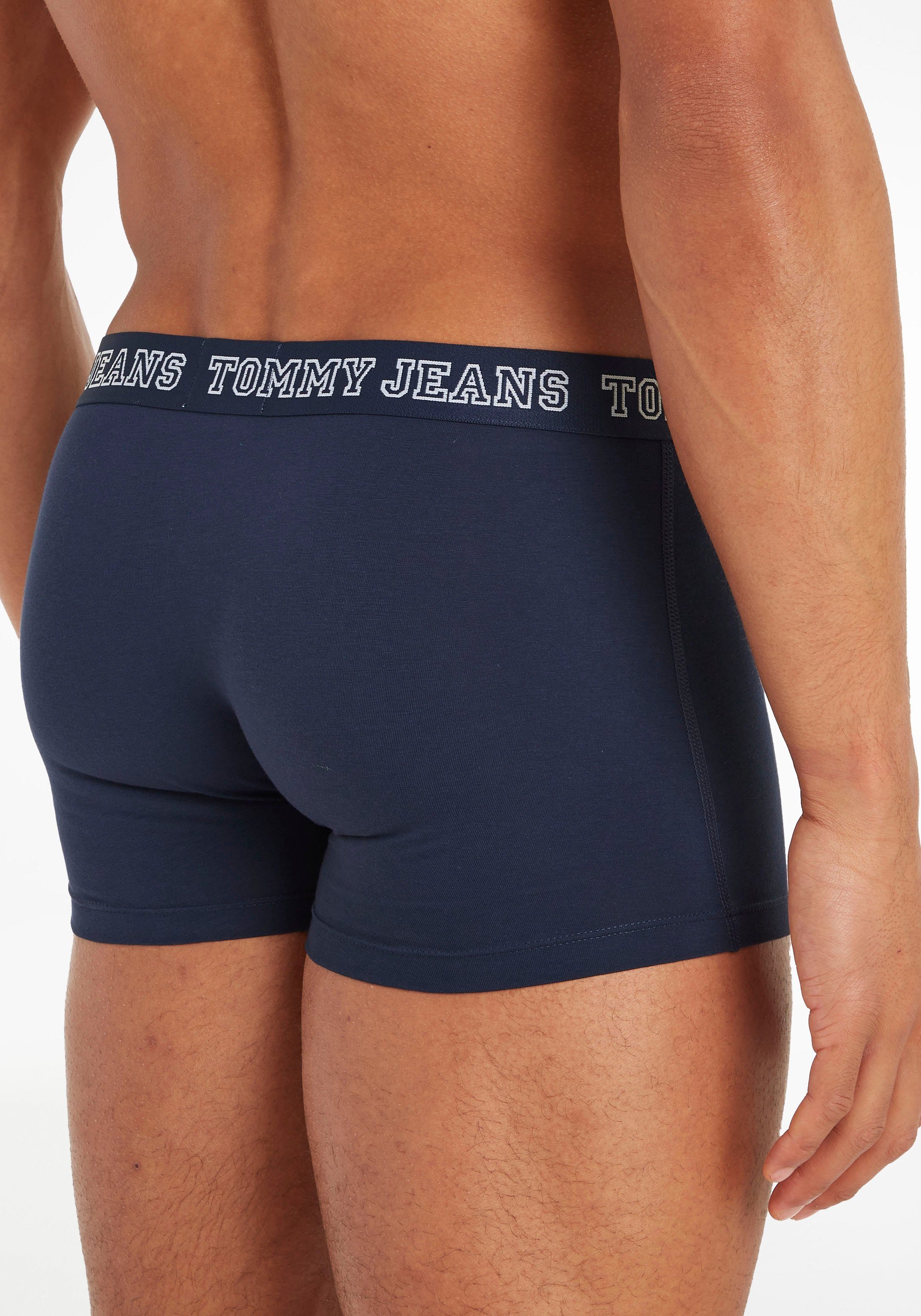 3er-Pack) mit TRUNK 3-St., Logo-Elastikbund DTM 3P Hilfiger Underwear Tommy (Packung, Trunk Twilight/Black/Peach Tommy Jeans