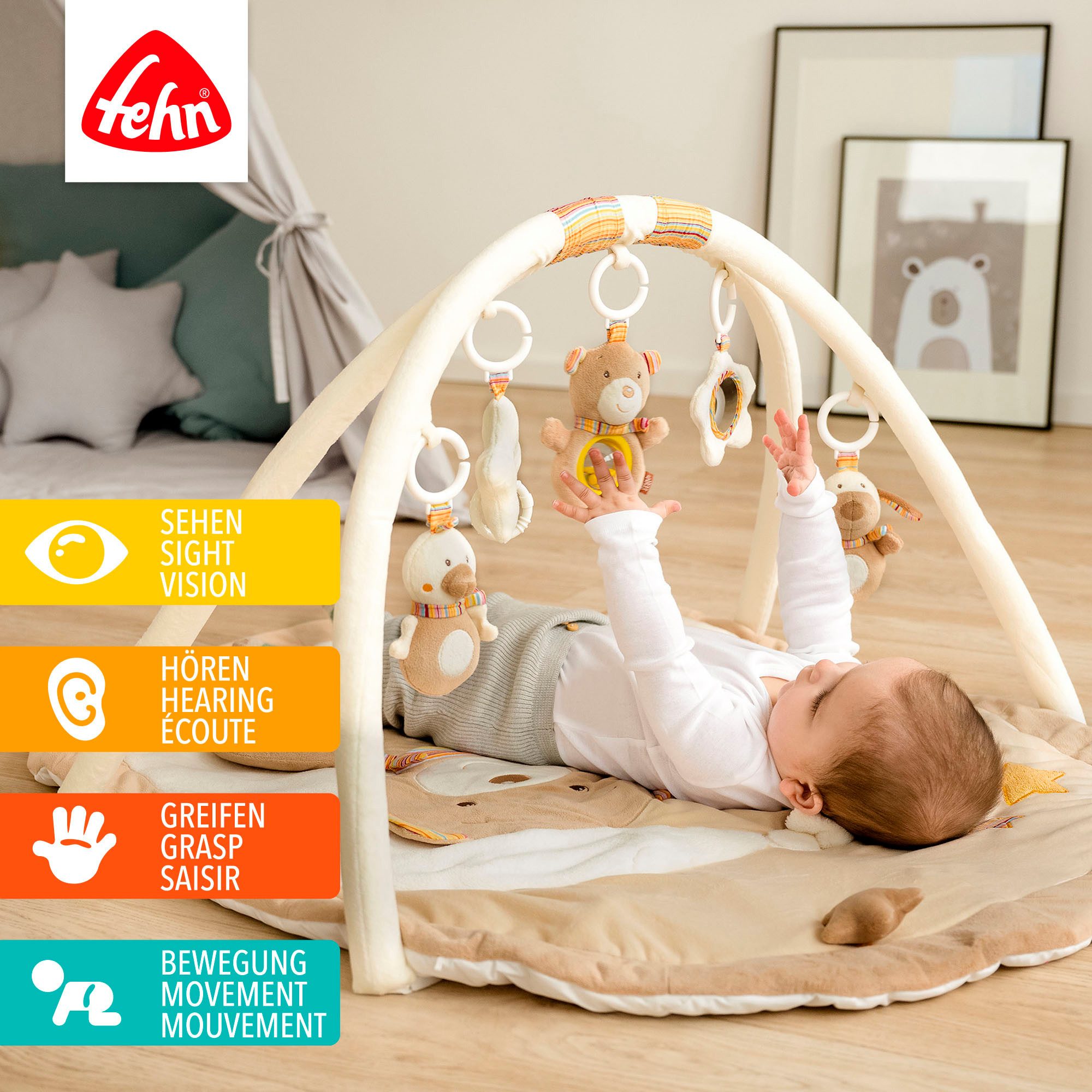 Fehn Spielbogen Rainbow, 3-D-Activity-Decke, mit Krabbeldecke günstig online kaufen