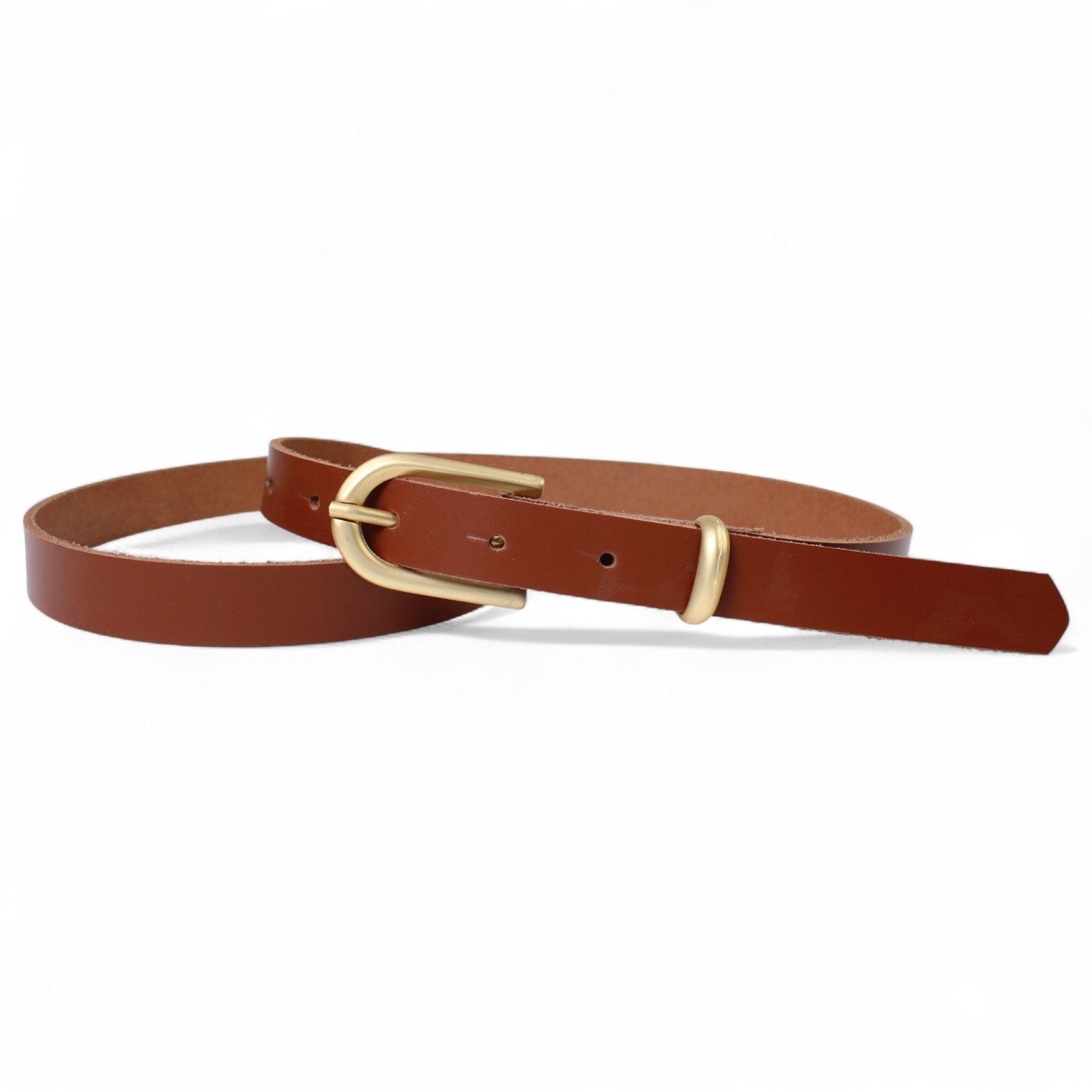 FRONHOFER Taillengürtel Damen Rindleder schmal (1-St) 2 cm, mattgold, fürs Kleid