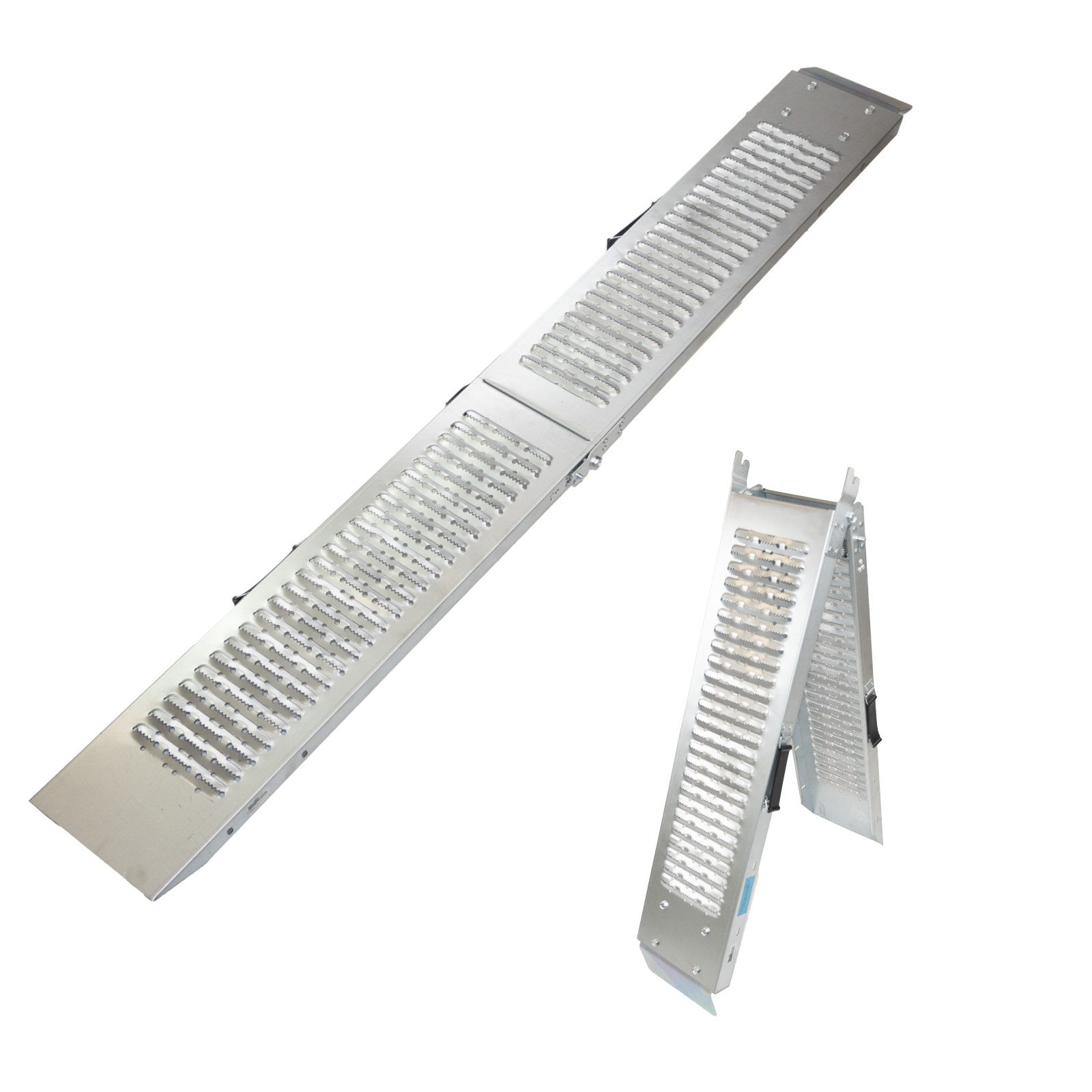 Auffahrrampe klappbar 189cm Tragkraft 200kg Stahl grau geriffelt Verladerampe Rampe