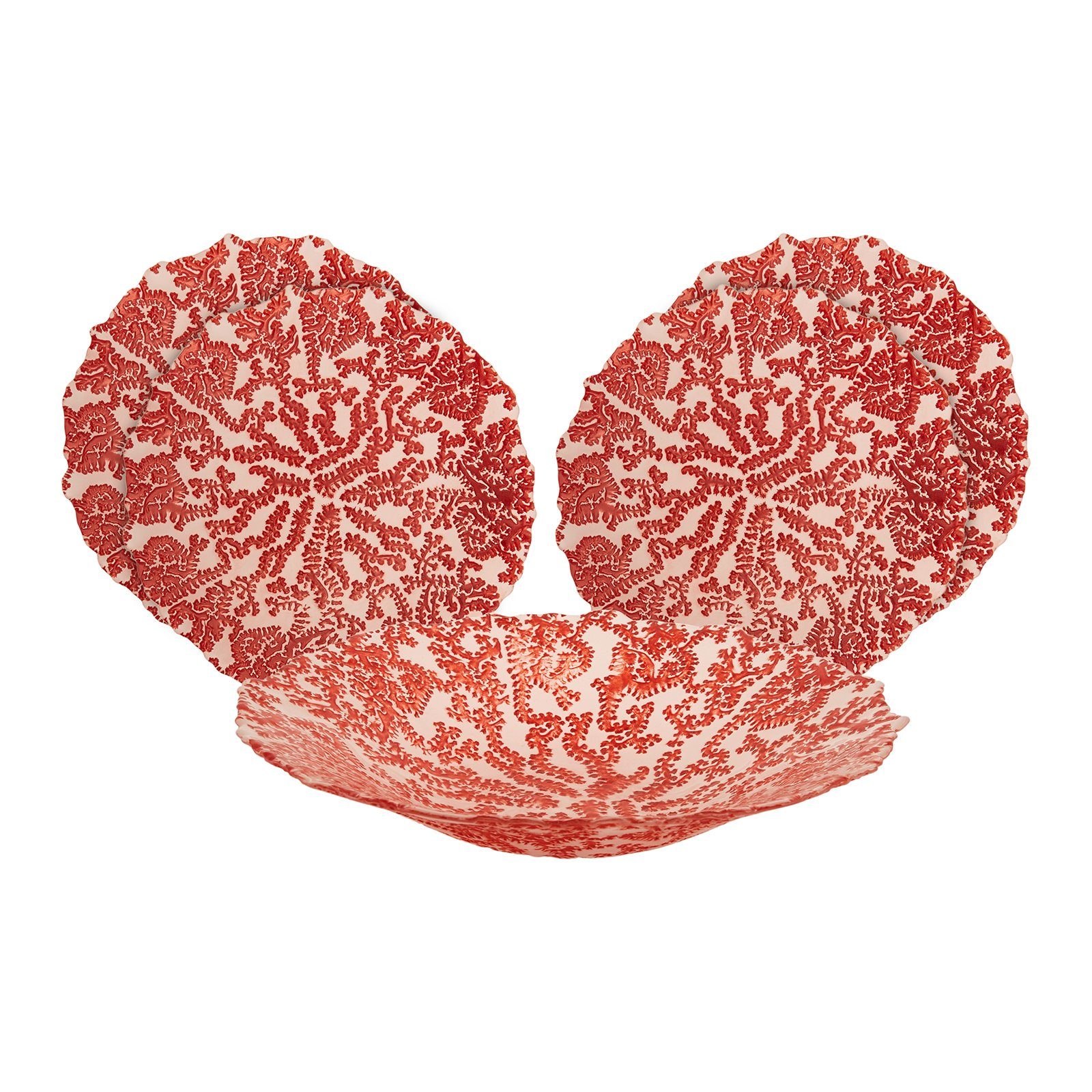 Karaca Home Geschirr-Set Karaca Home Coral 5 Teiliges Dekoratives Obstschalen Set Obstkorb aus