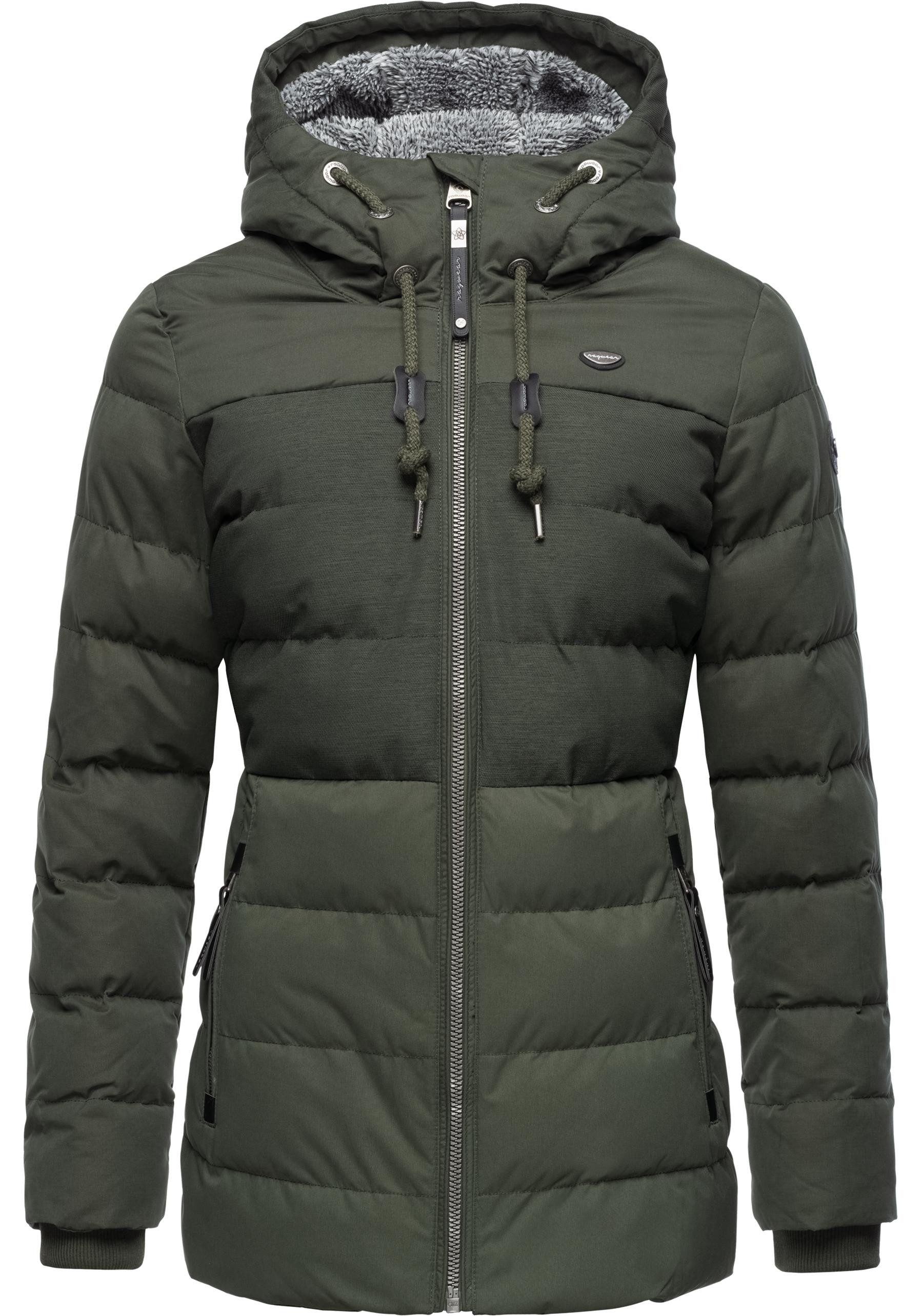 Ragwear Winterjacke Quantic stylische Steppjacke mit Teddyfell-Kapuze günstig online kaufen