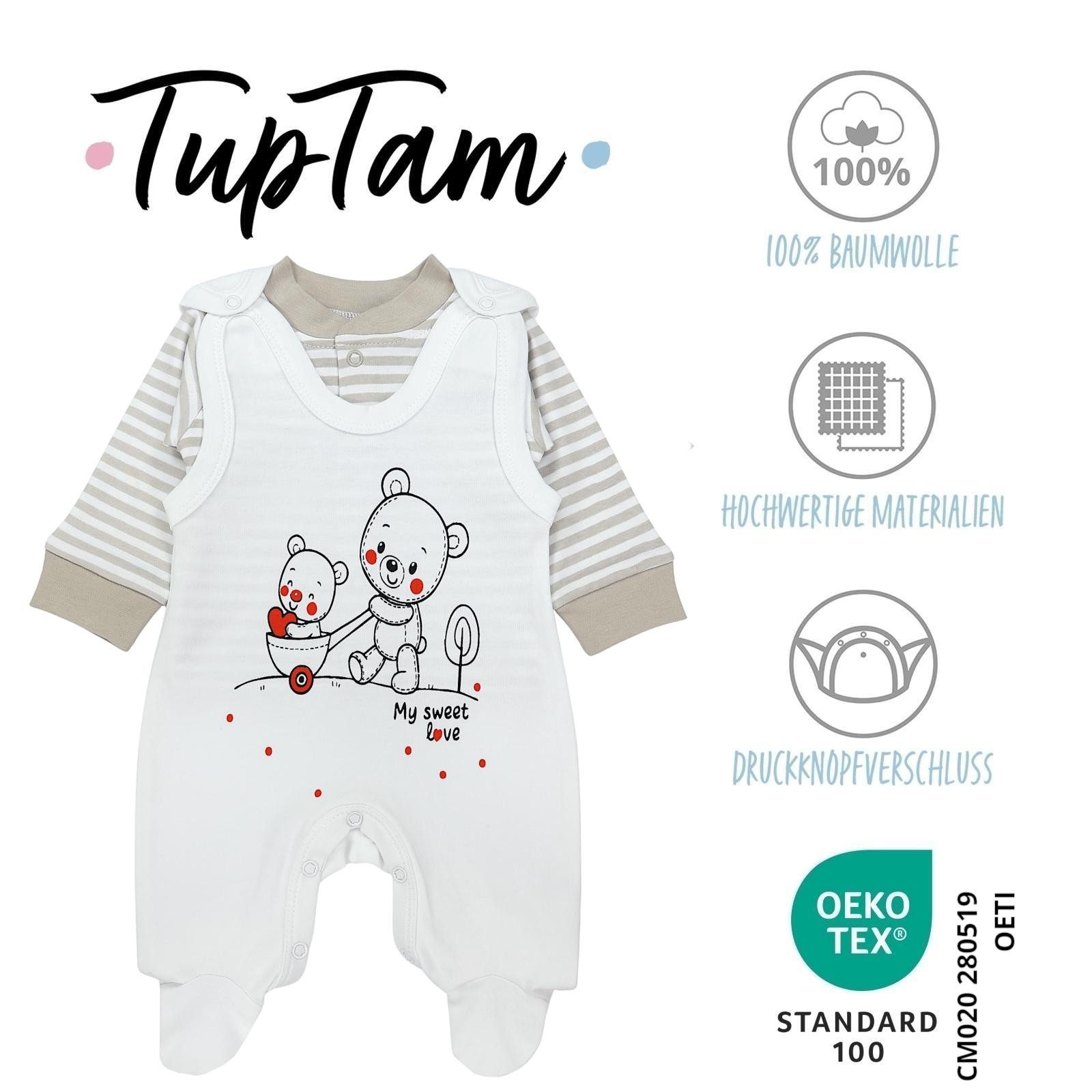 TupTam Strampler TupTam Baby Mädchen Jungen Strampler mit Langarmshirt Aufdruck Spruch