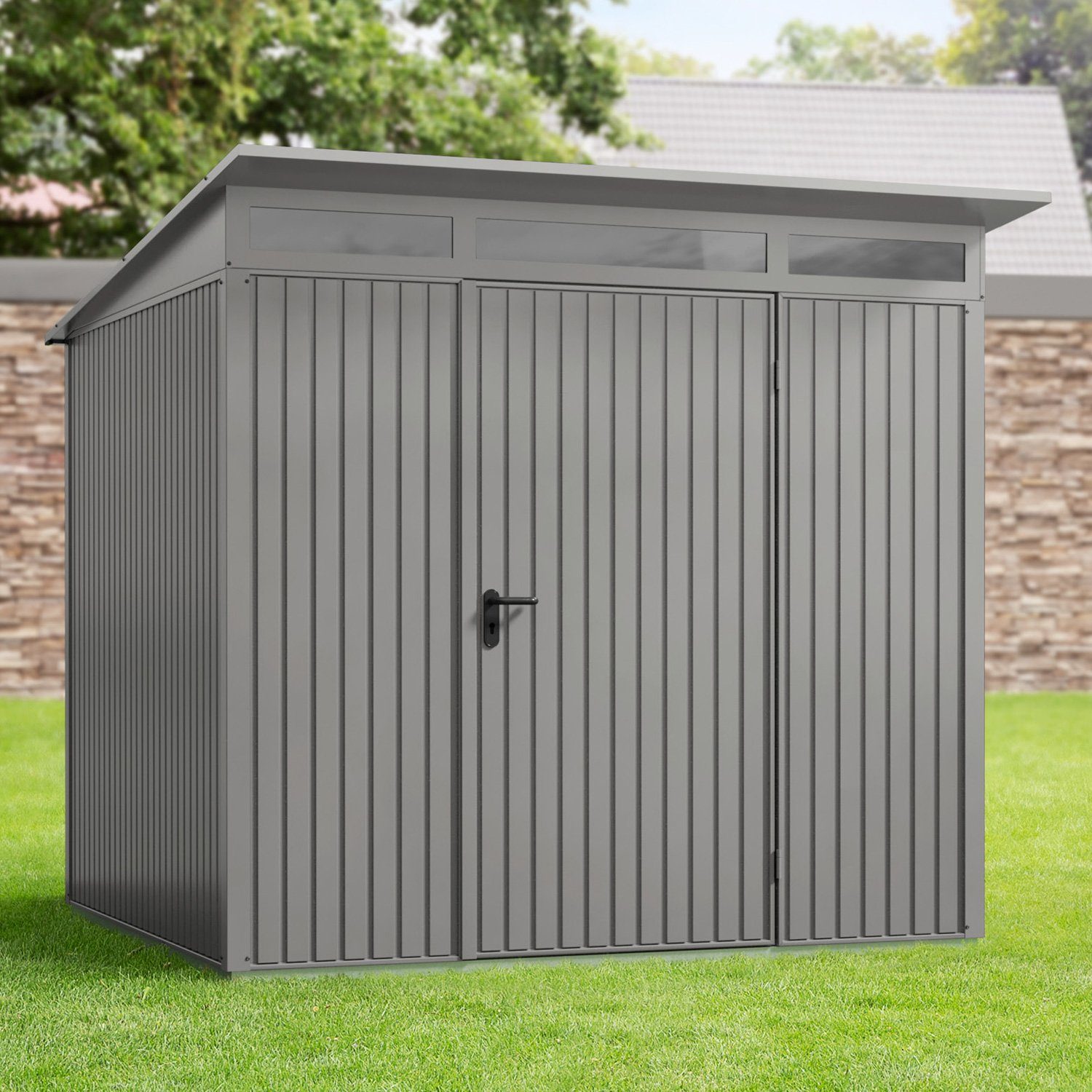 Hörmann Ecostar Gerätehaus MetallGerätehaus Trend mit Pultdach Typ 2