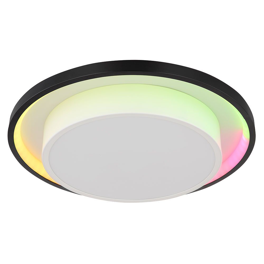Farbwechsler D Globo LED Fernbedienung RGB Dimmbar 39,5 Deckenleuchte, LED cm Deckenleuchte