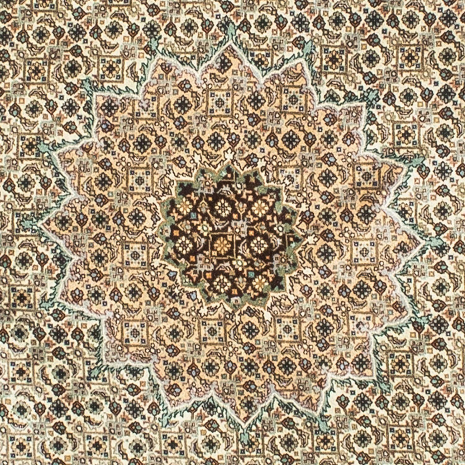 Orientteppich Täbriz Royal Handgeknüpft, beige, cm mm, 7 195 Perser - mit Zertifikat - morgenland, - 195 rund, Einzelstück x Wohnzimmer, Höhe: rund -