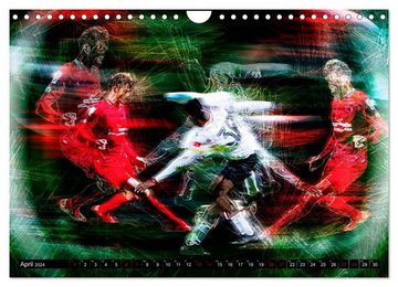 CALVENDO Wandkalender Fußball Power (Wandkalender 2024 DIN A4 quer), CALVENDO Monatskalender