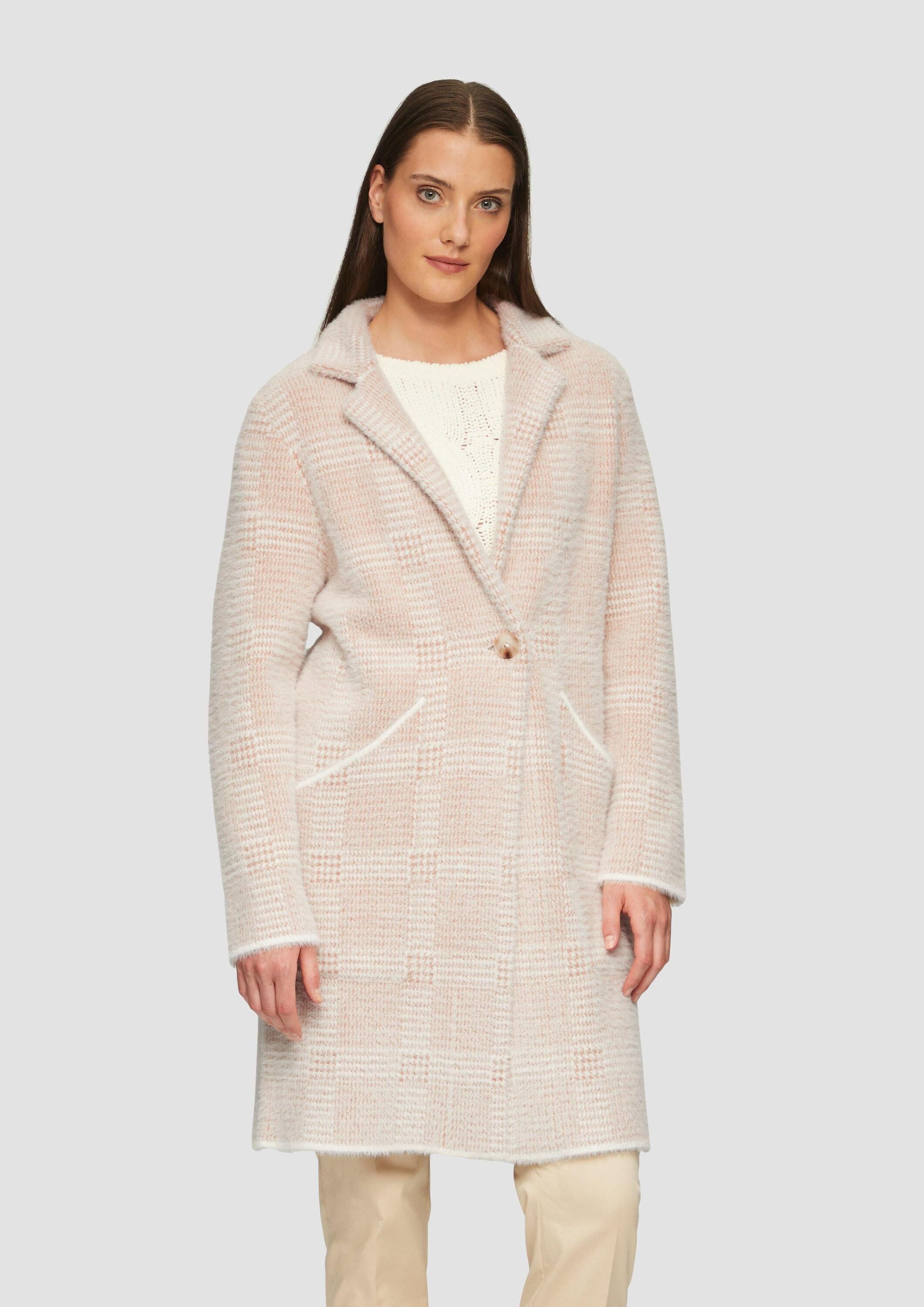 s.Oliver Cardigan Strickjacke Kuscheliger Strickmantel in Jacquard-Optik