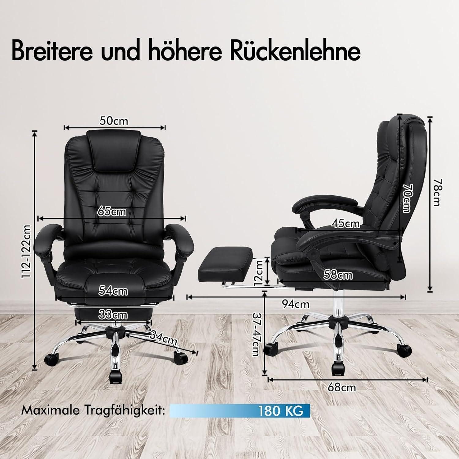 LuxusKollektion Bürostuhl Ergonomischer Bürostuhl mit Wärmemassagefunktion günstig online kaufen