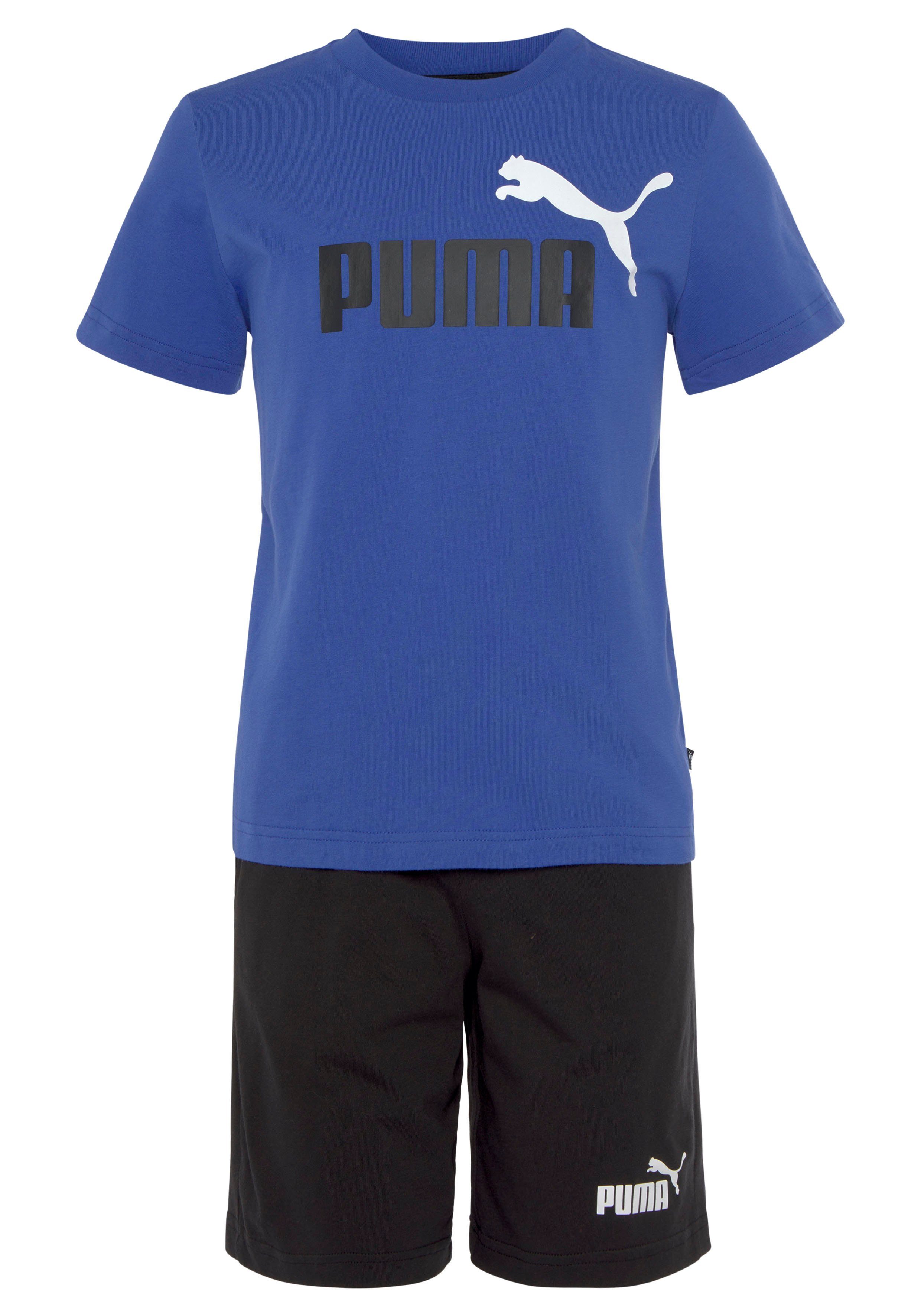 PUMA SET blau JERSEY - Kinder (2-tlg) Jogginganzug SHORT für